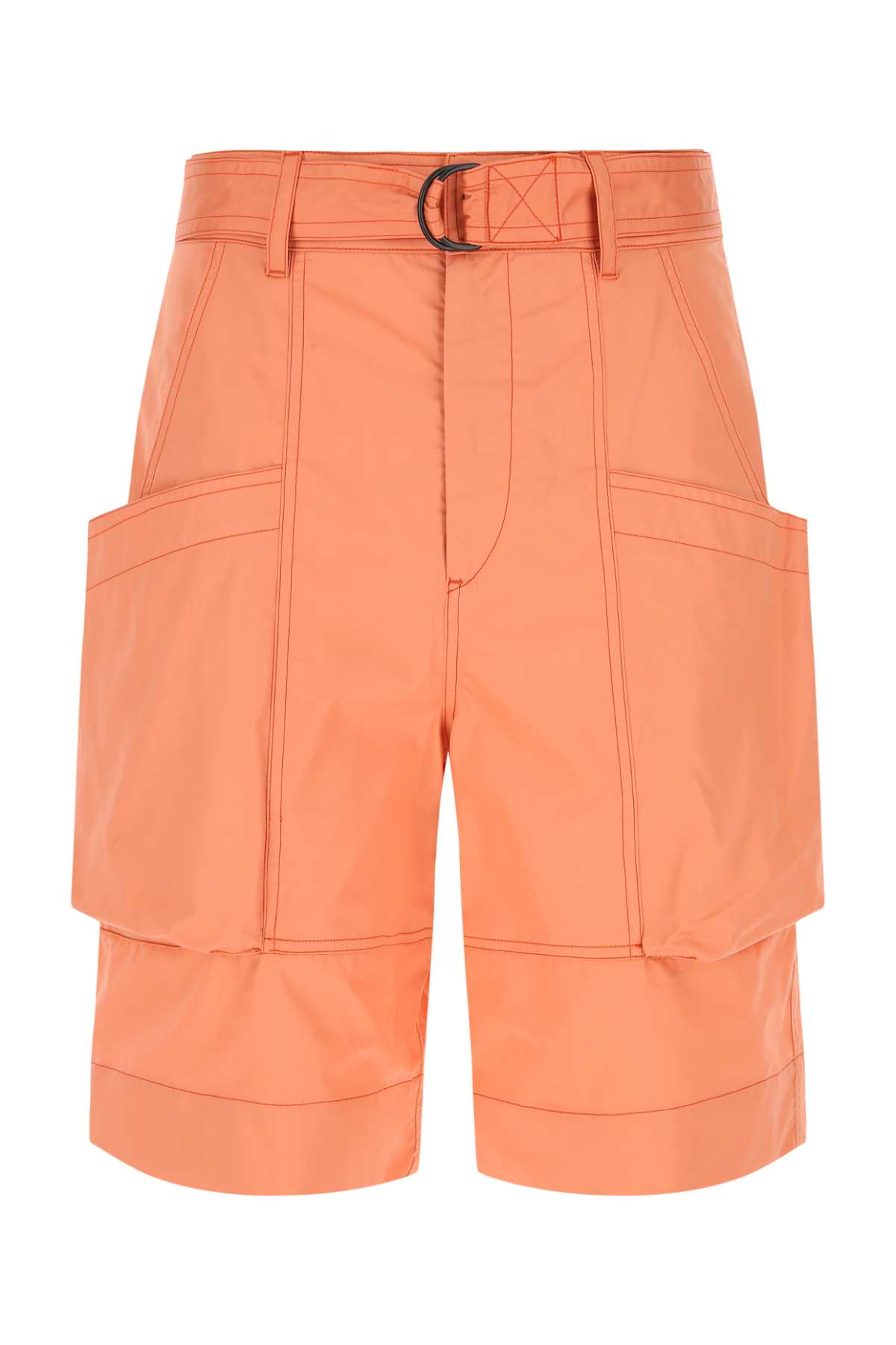 Shop Isabel Marant Peach Cotton Frayis Bermuda Shorts In 11pa