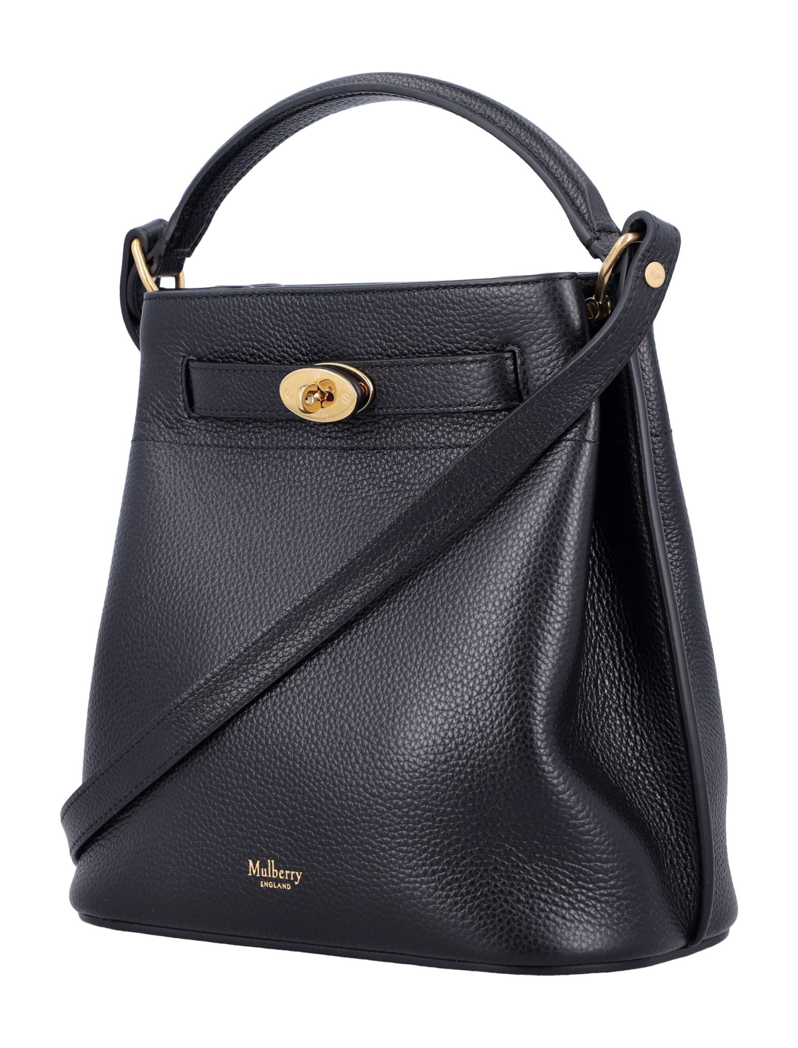 Shop Mulberry Islington Bucket Bag In Black