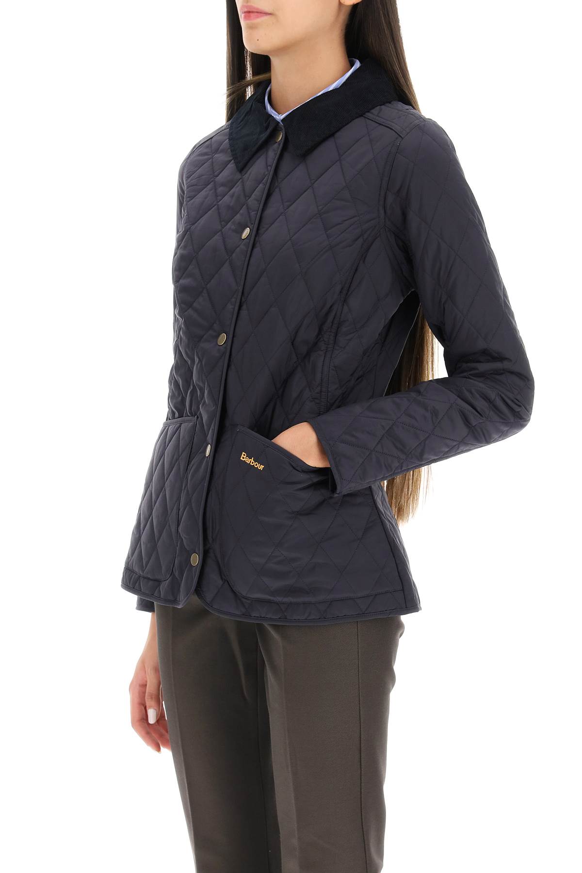 Shop Barbour Annandale Quilted Jacket In Blu