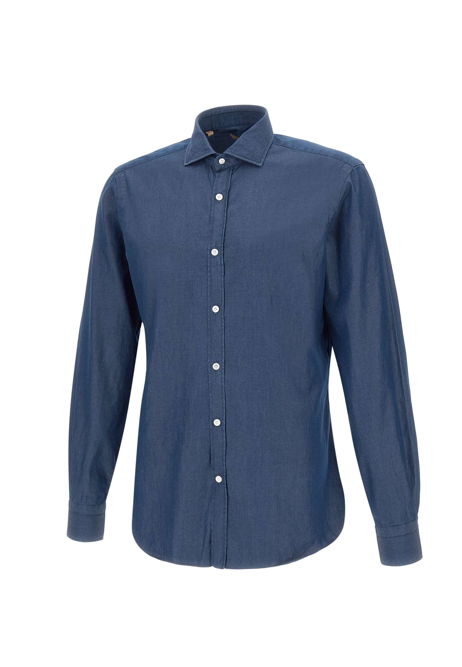 Shop Barba Napoli Cotton Shirt In Blue