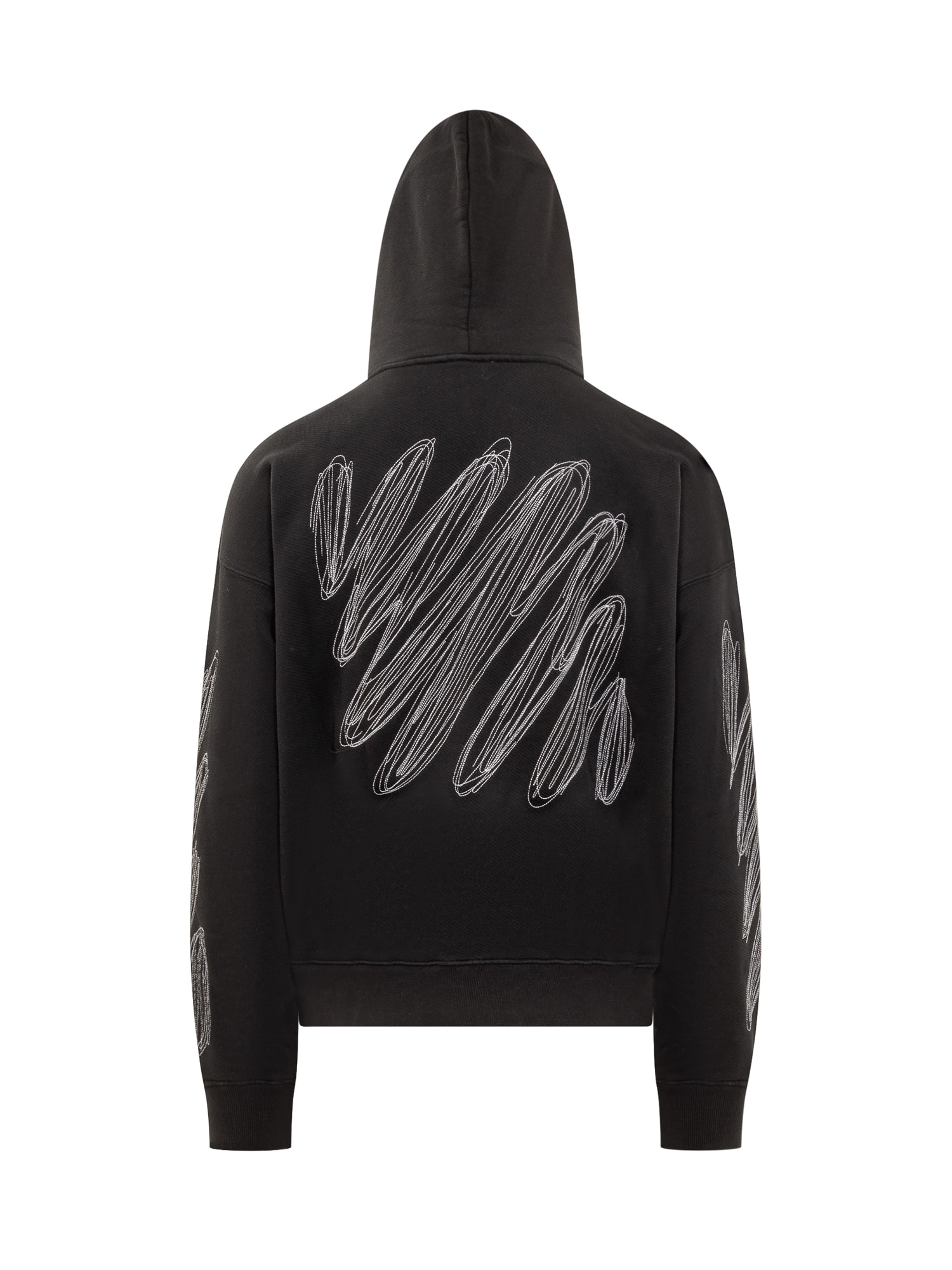 Shop Off-white Hoodie With Scribble Logo In Black White