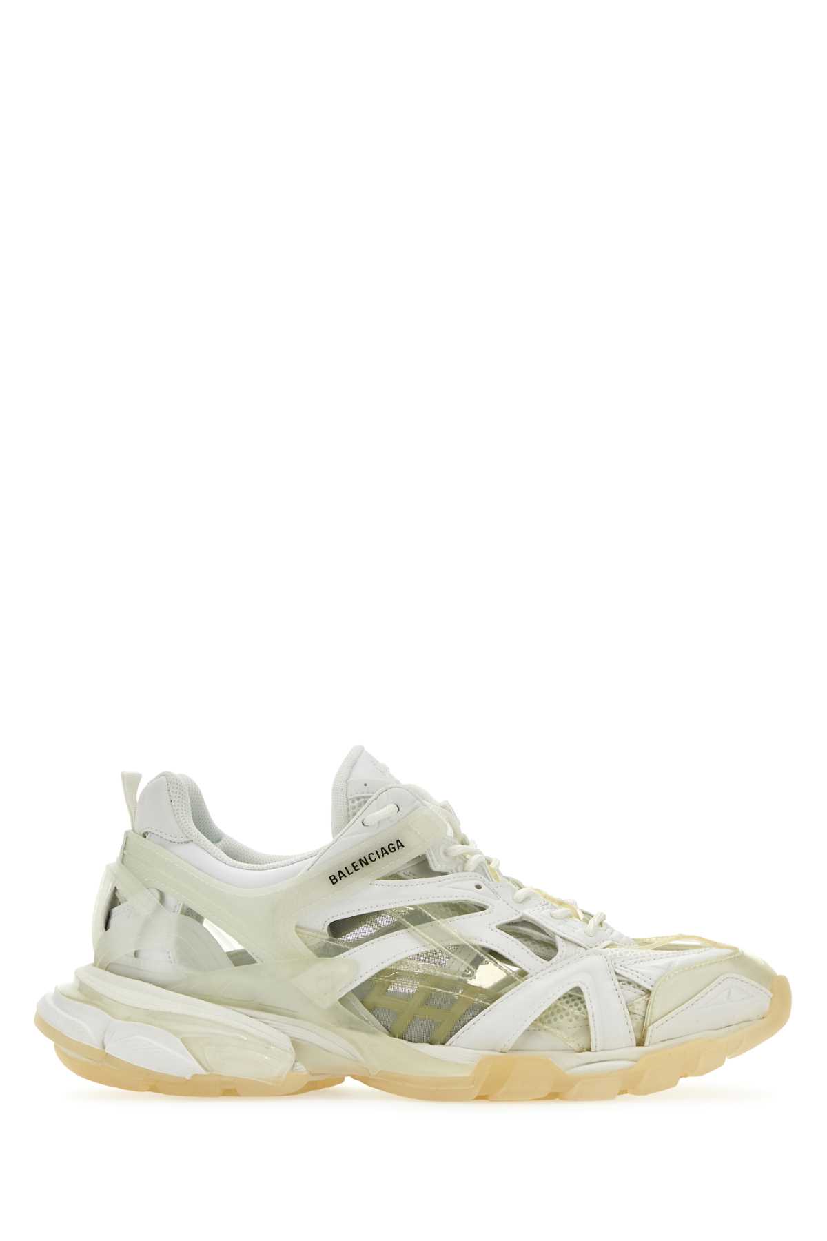 Shop Balenciaga Two-tone Mesh And Fabric Track.2 Sneakers In 9000