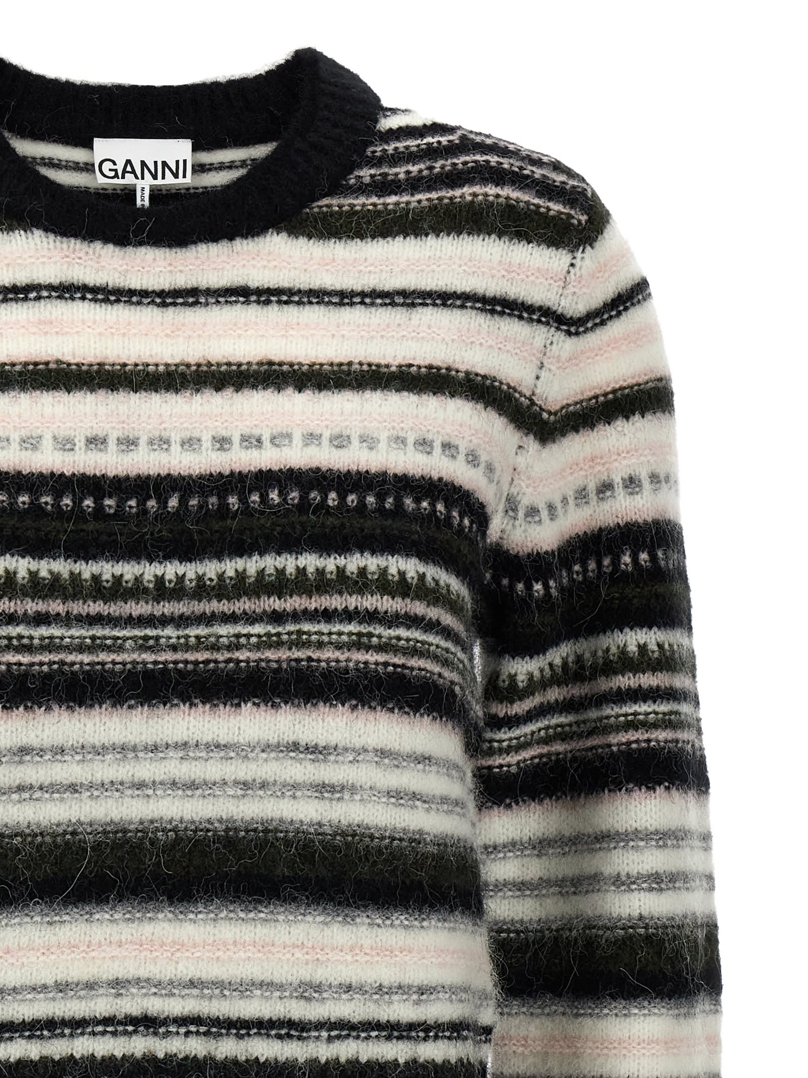 Shop Ganni Striped Sweater In Multicolor