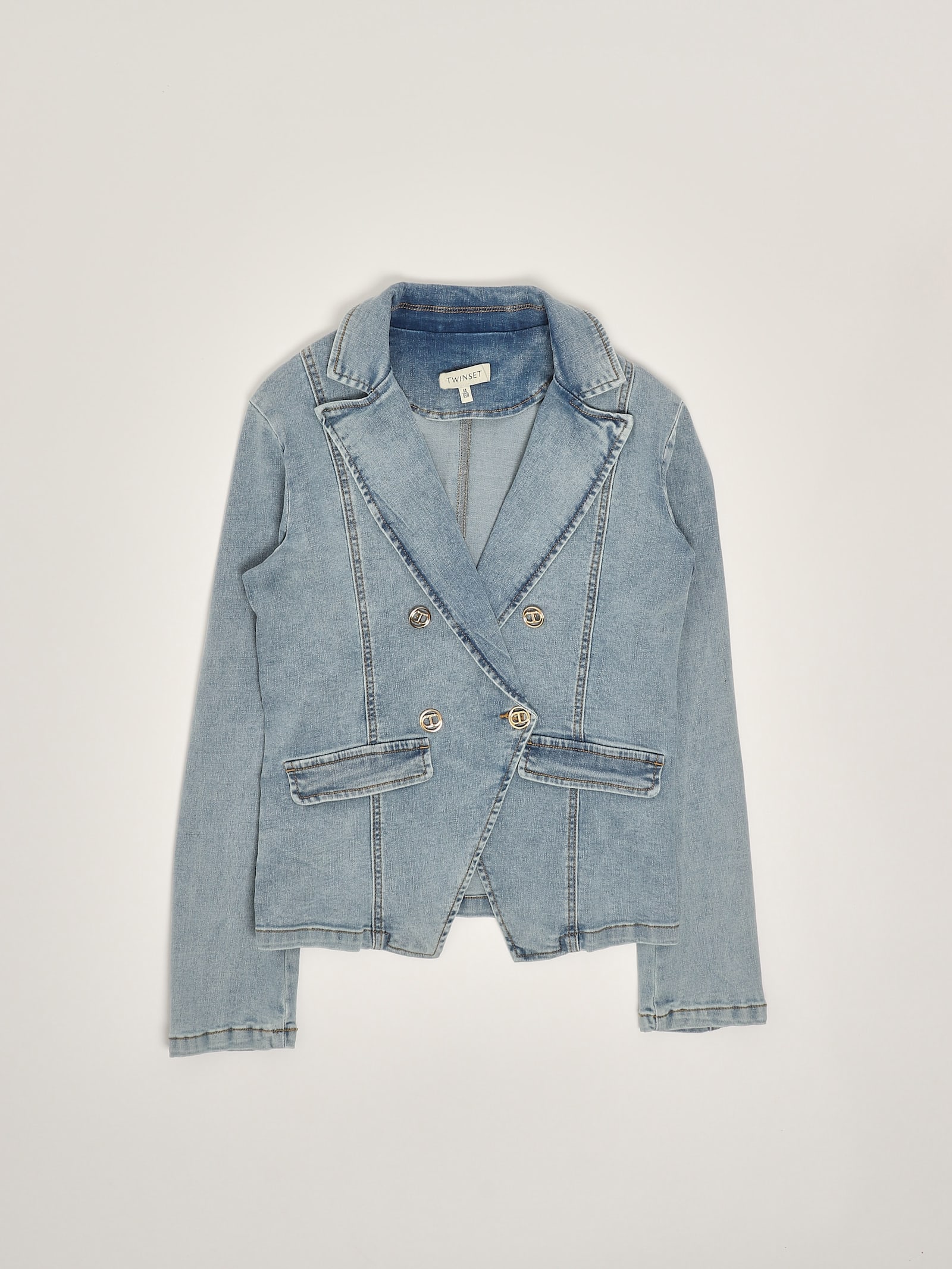 Twinset Jacket Kids Color Denim In Denim Chiaro