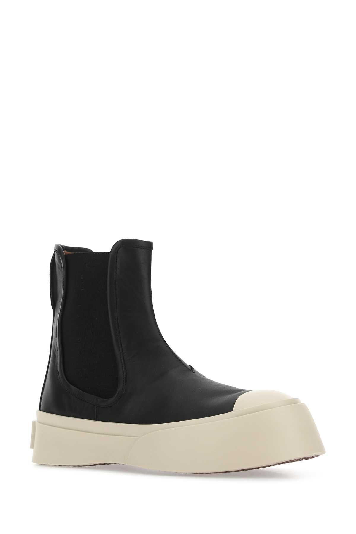 MARNI BLACK NAPPA LEATHER PABLO ANKLE BOOTS