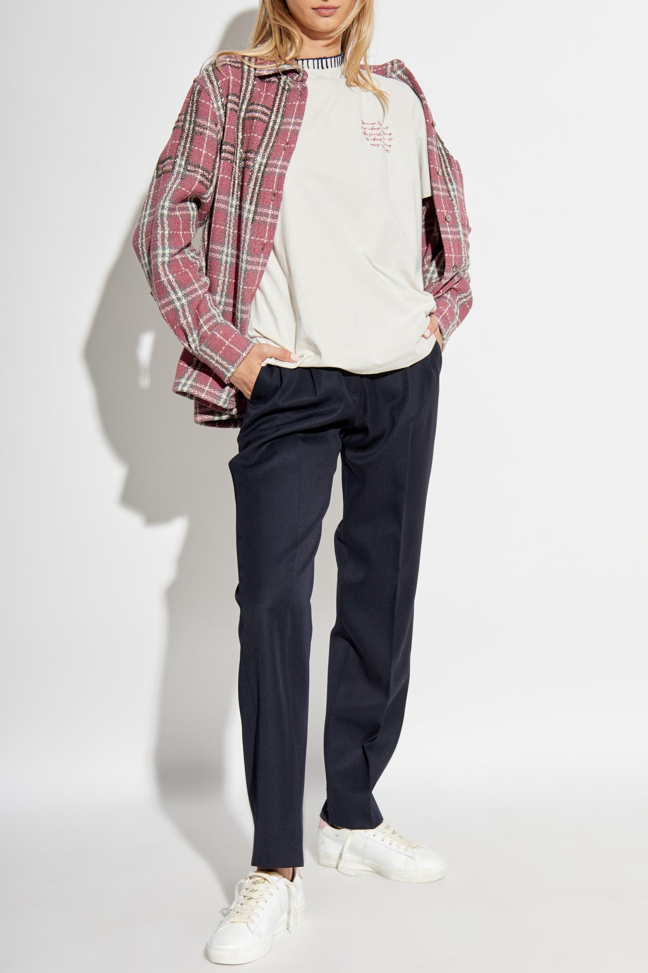 Golden Goose Wool Blend Pants In Blue
