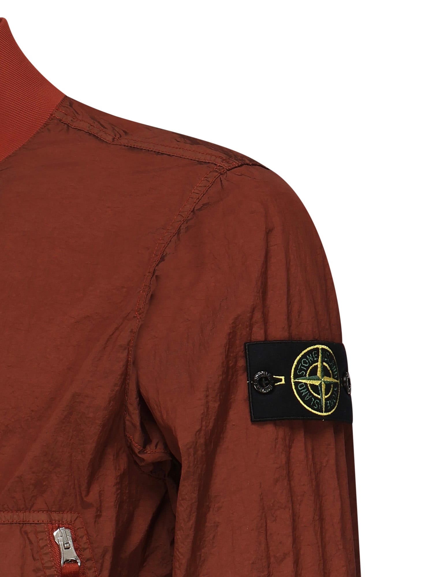 Stone Island Nylon Metal Bomber Jacket In Brown