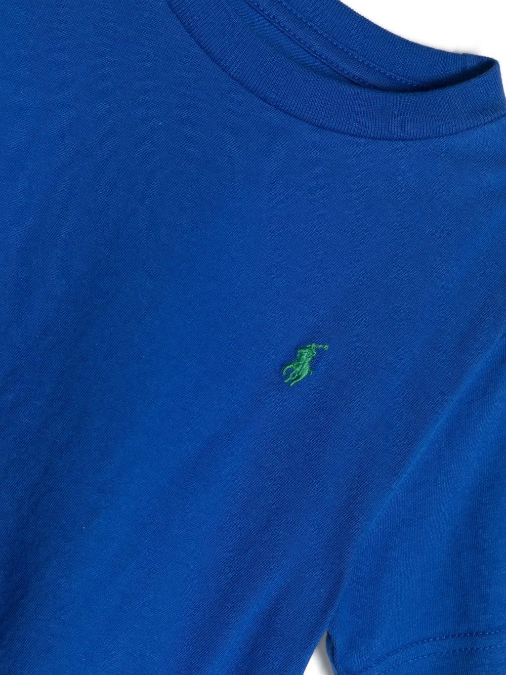 Shop Polo Ralph Lauren Blue T-shirt With Green Pony