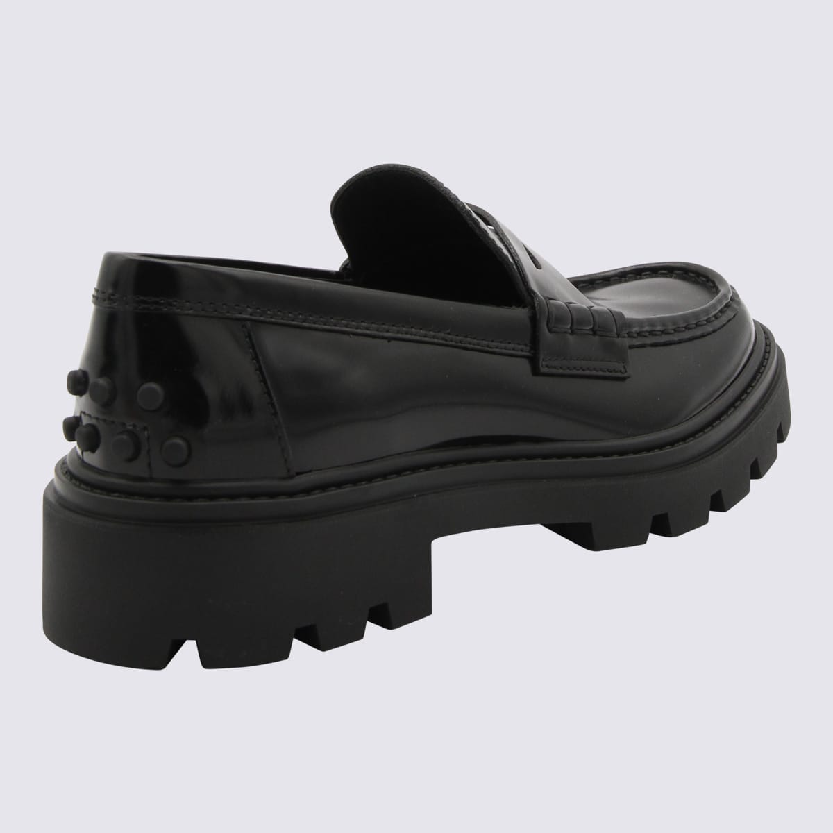 Shop Tod's Black Leather Loafers