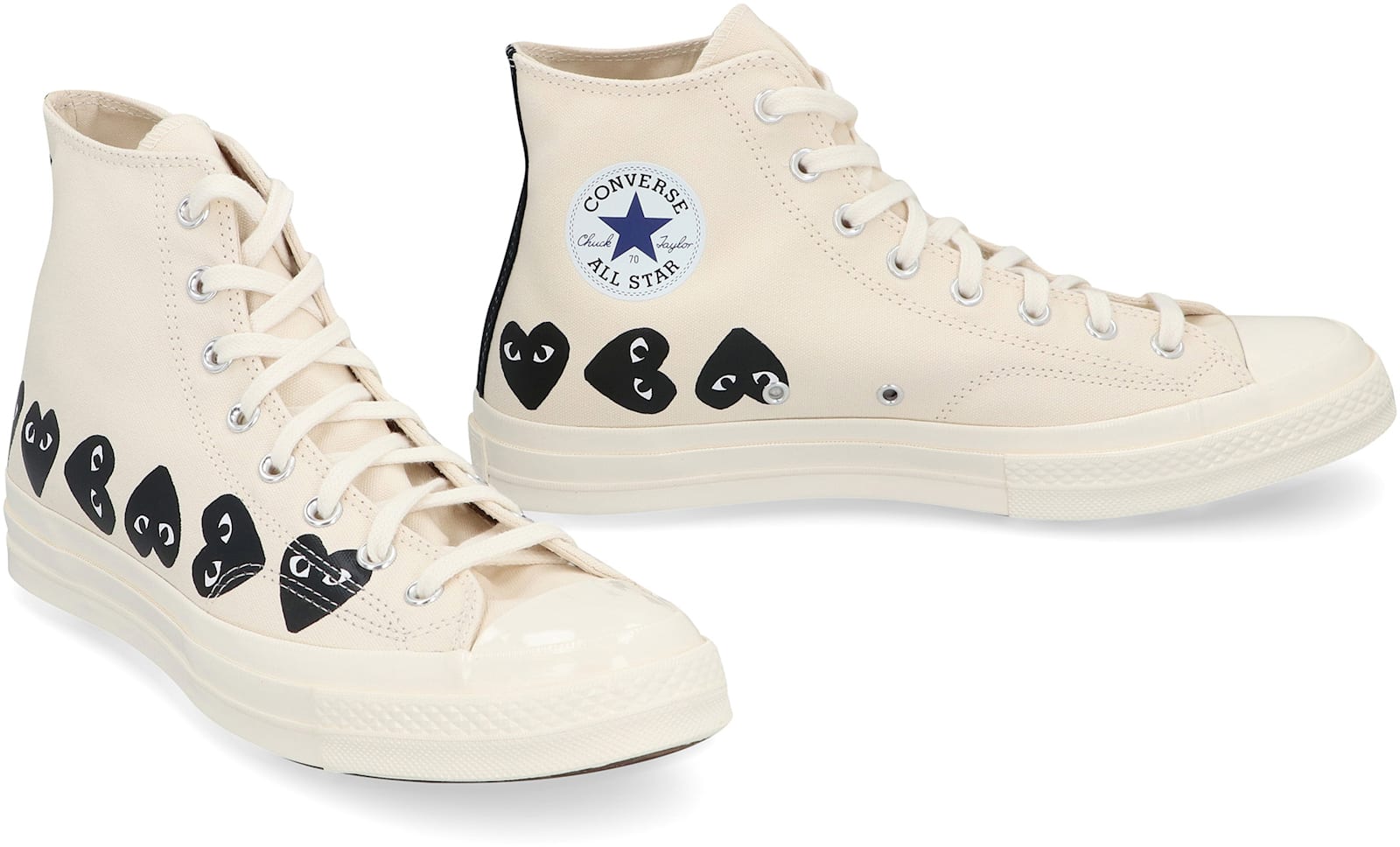 Shop Comme Des Garçons Play Converse X - Chuck 70 High-top Sneakers In Ivory