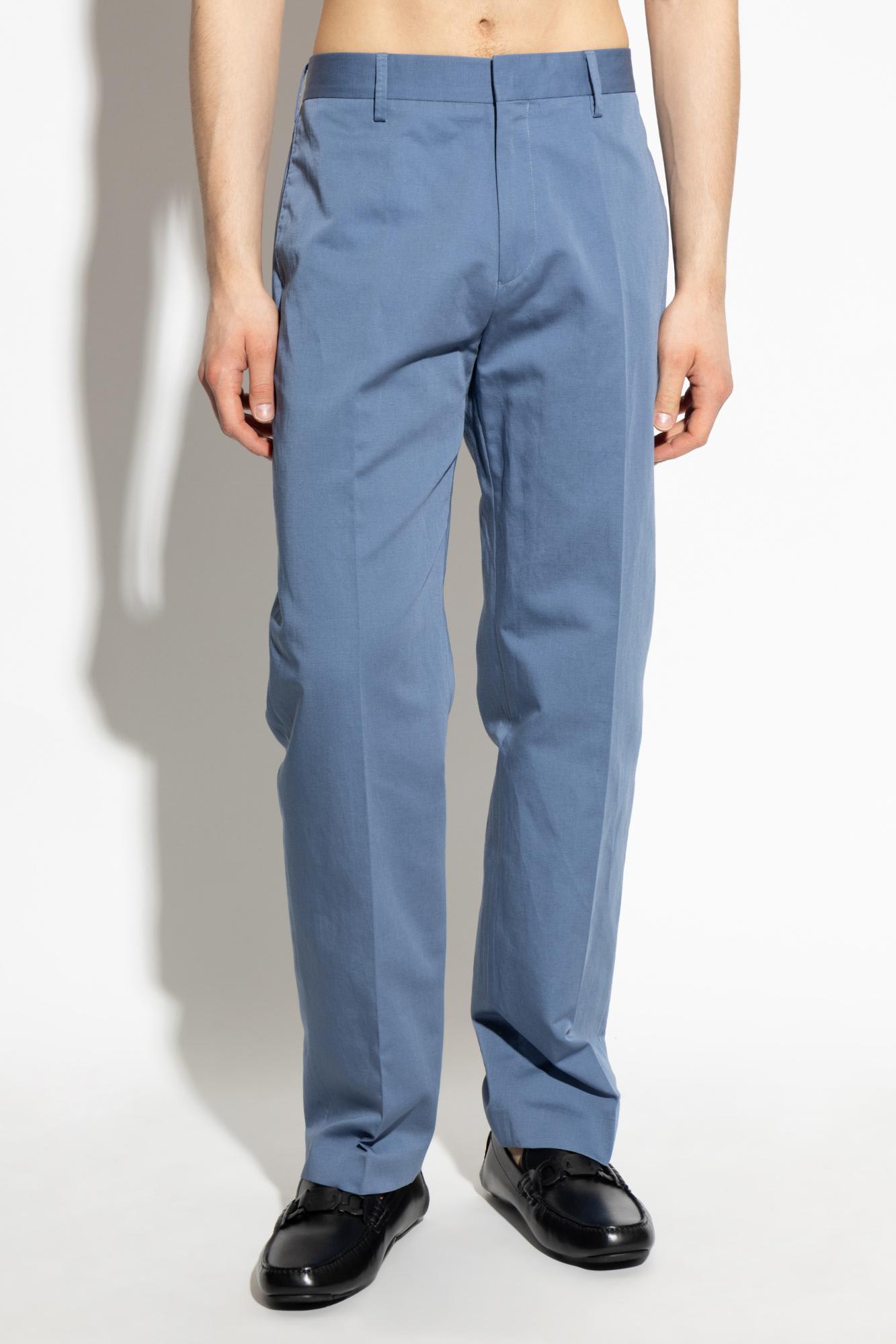 Shop Paul Smith Creased Pants In Blue