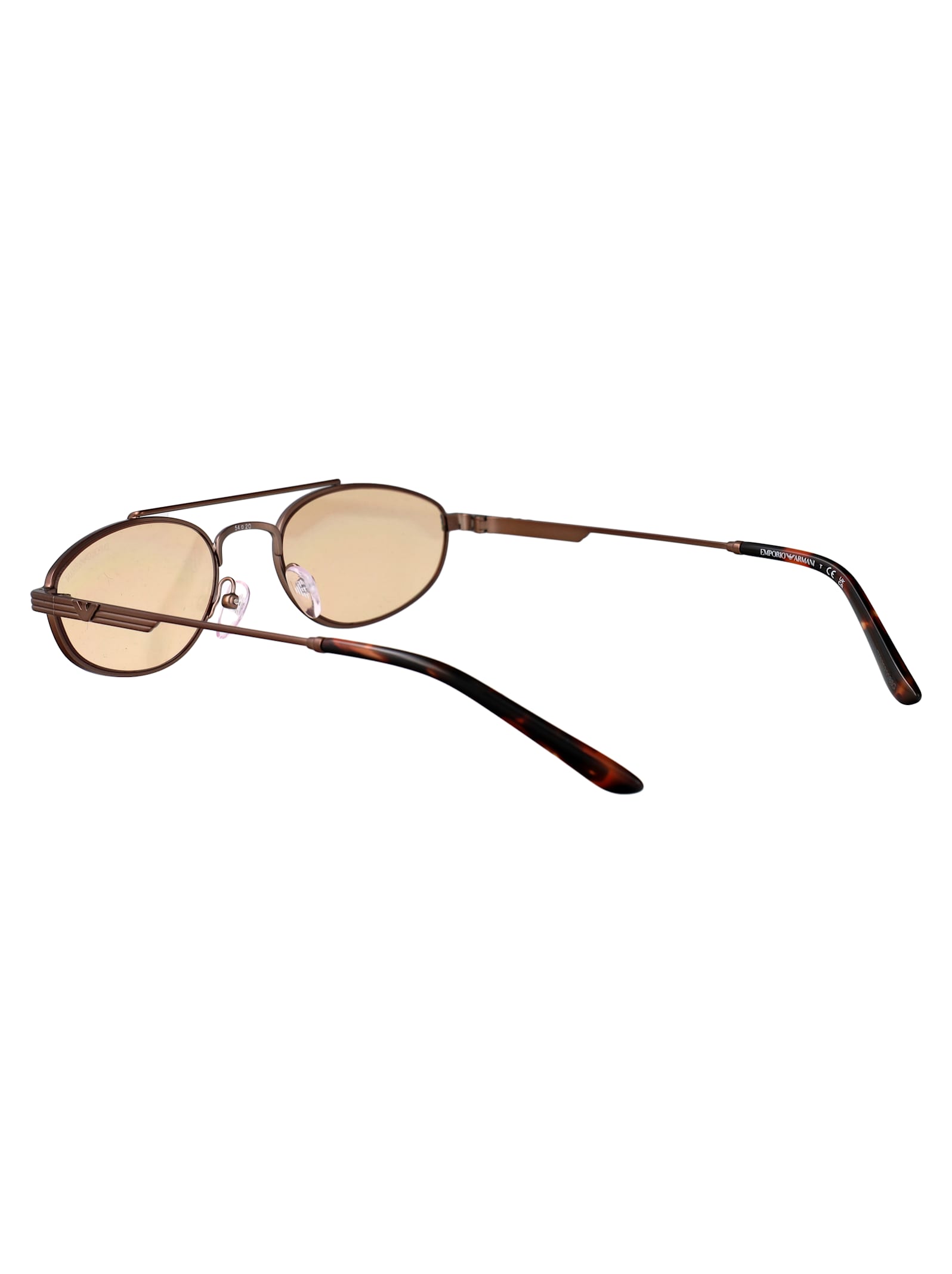 Emporio Armani Matte Bronze Orange Metal Sunglasses In Gold