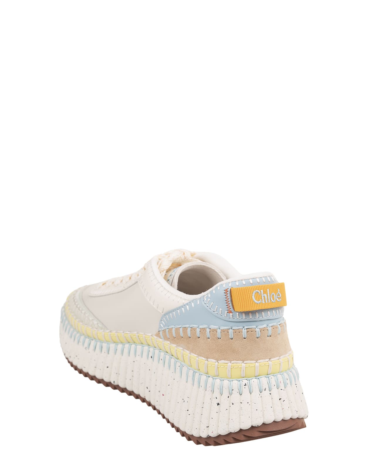 Shop Chloé Nama Sneakers With Inserts In White