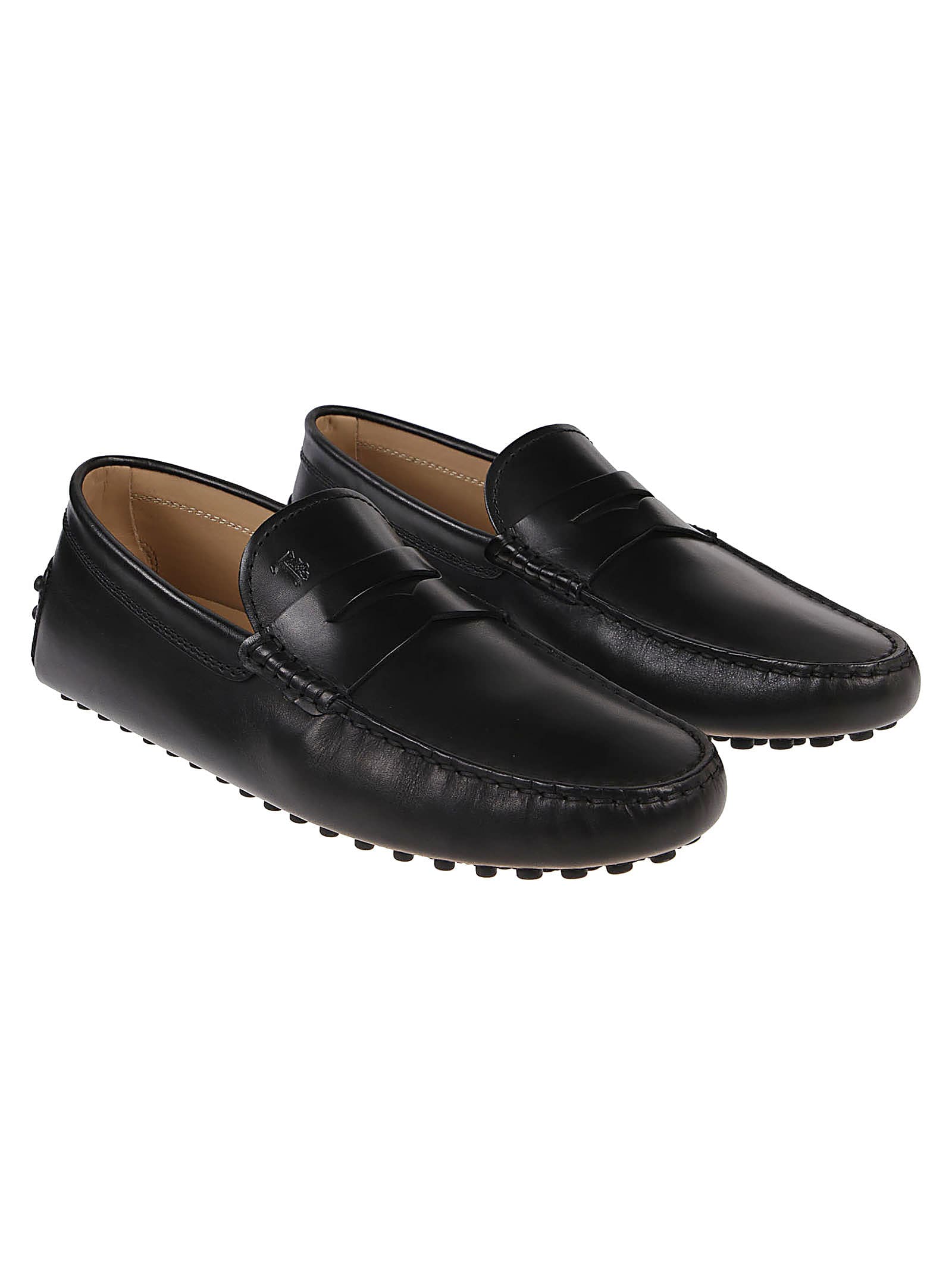 Shop Tod's 64c New Gommino Loafers In Nero