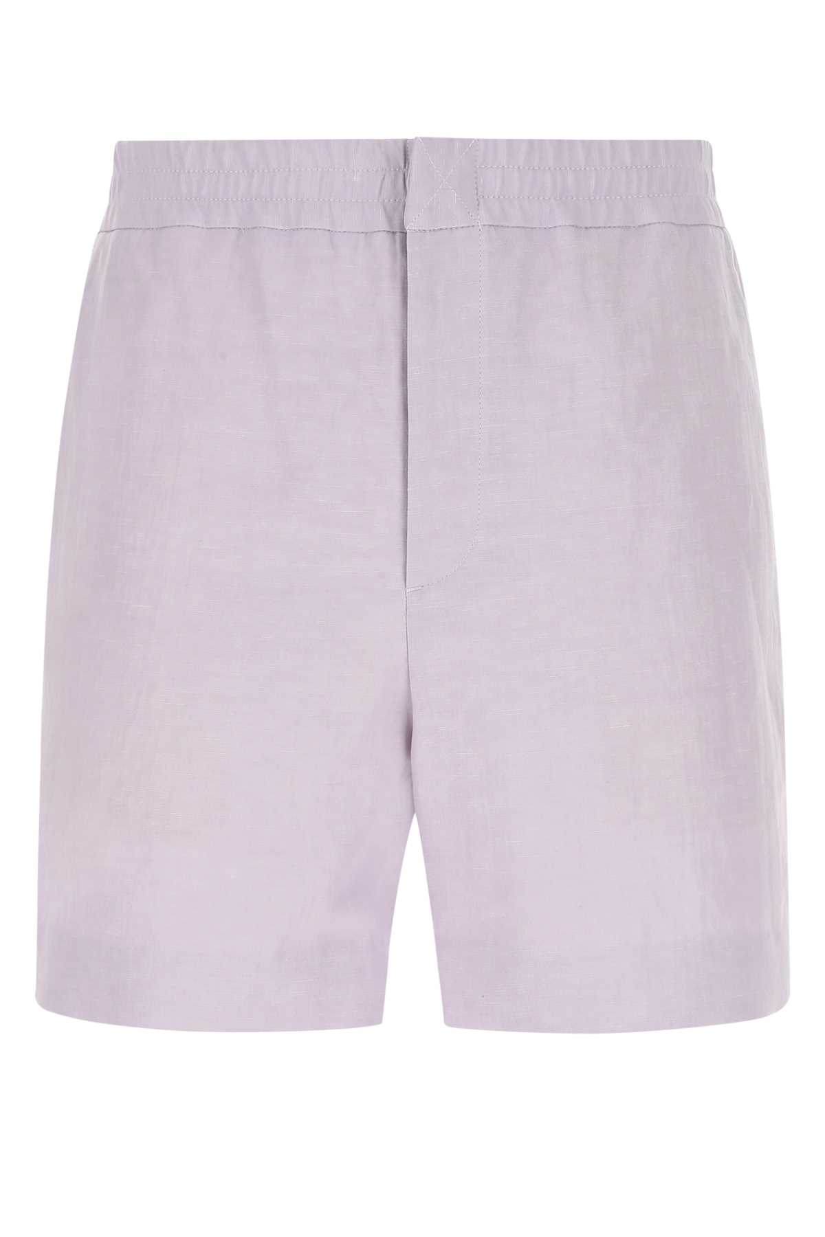 Shop Fendi Lilac Linen Blend Bermuda Shorts In F0f5u