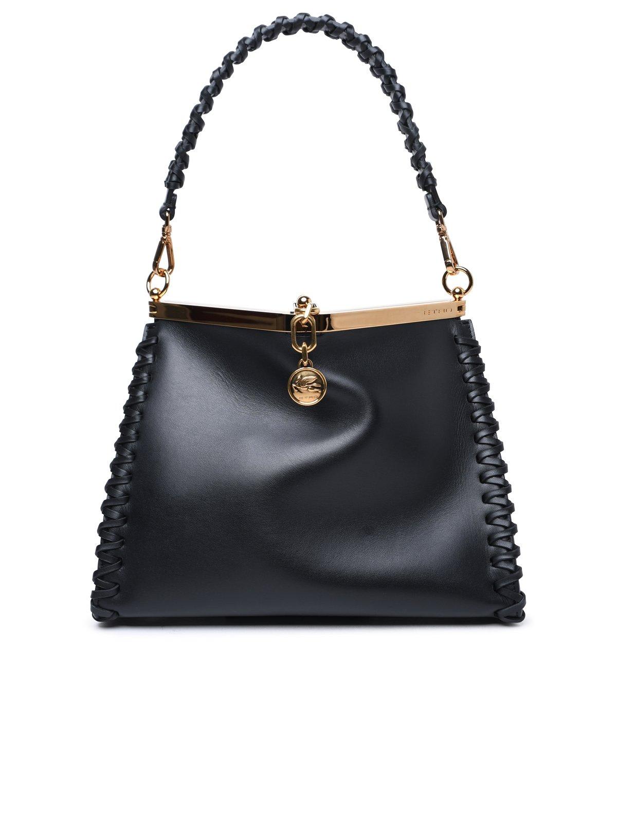 Shop Etro Vela Logo Charm Shoulder Bag In Black