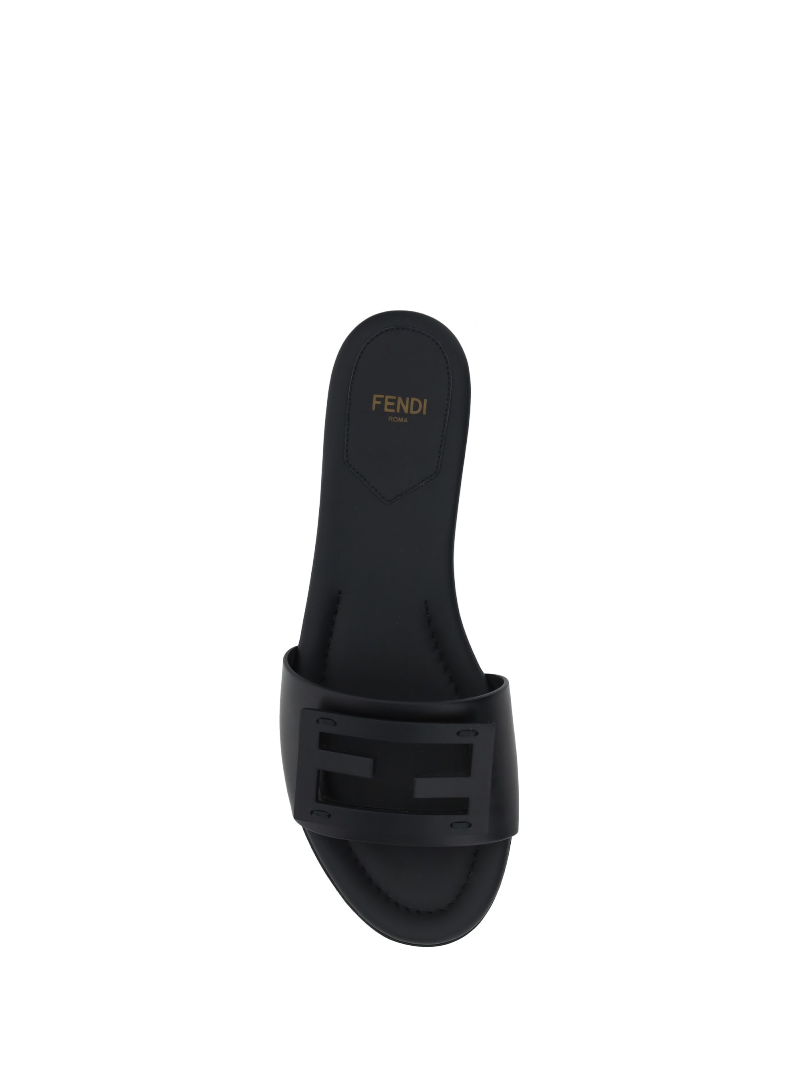 Shop Fendi Ff Sandals In Black