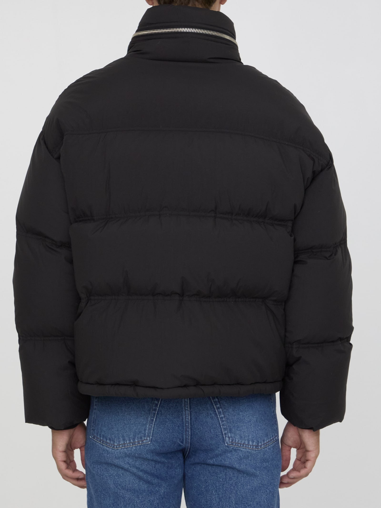 Shop Ami Alexandre Mattiussi Ami De Coeur Down Jacket In Black