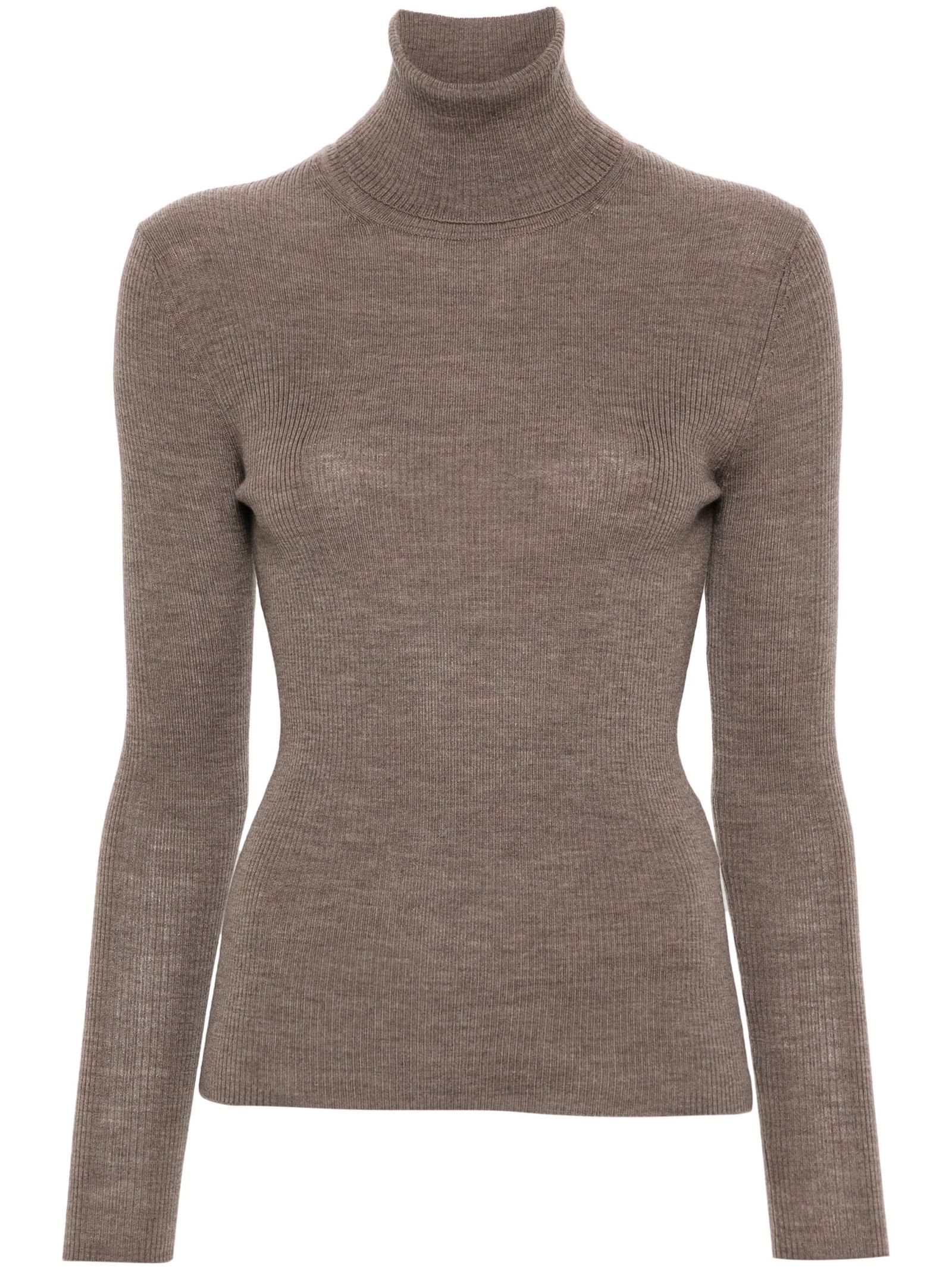 Shop P.a.r.o.s.h Taupe Brown Wool Sweater In Beige