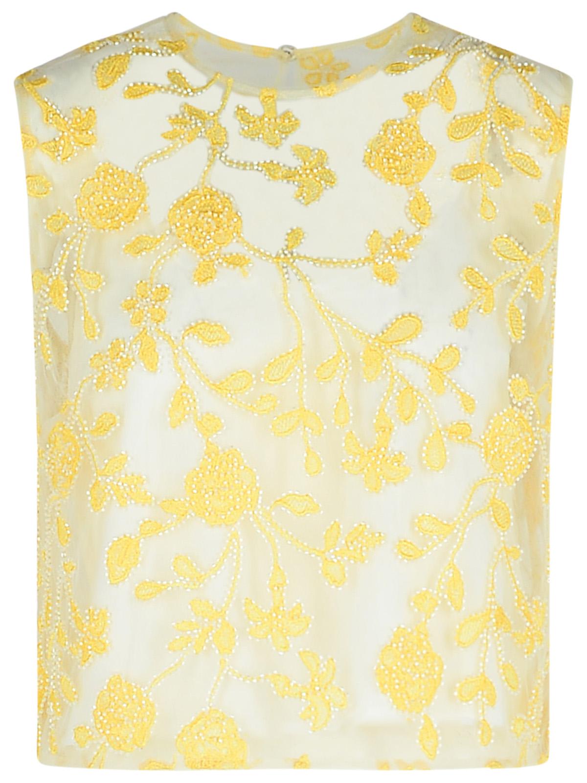 flower Yellow Polyester Tank Top