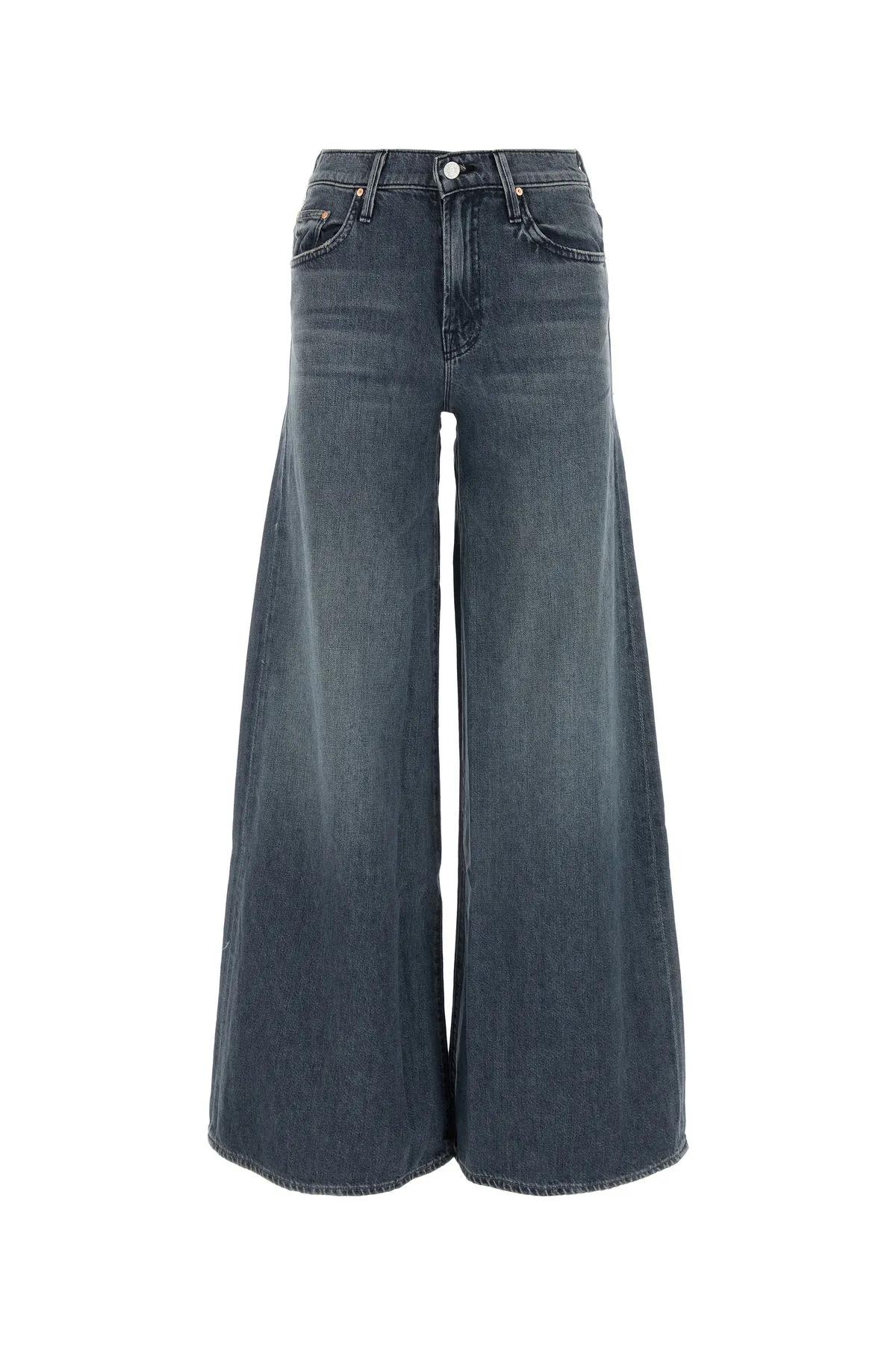 Dark Grey Denim The Swisher Sneak Wide-leg Jeans