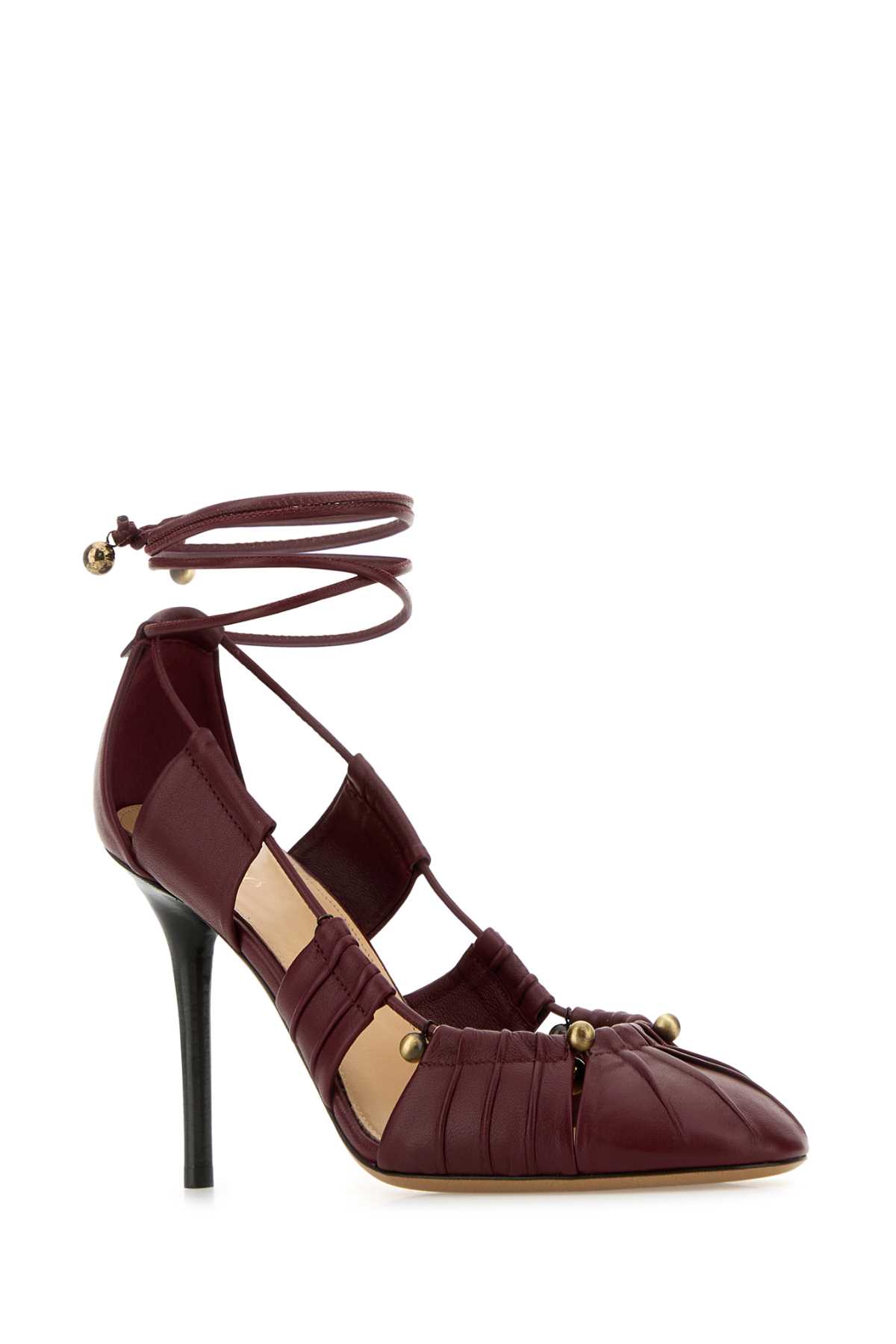Chloé Luna 90 Cut-out Leather Pumps In Stormyred