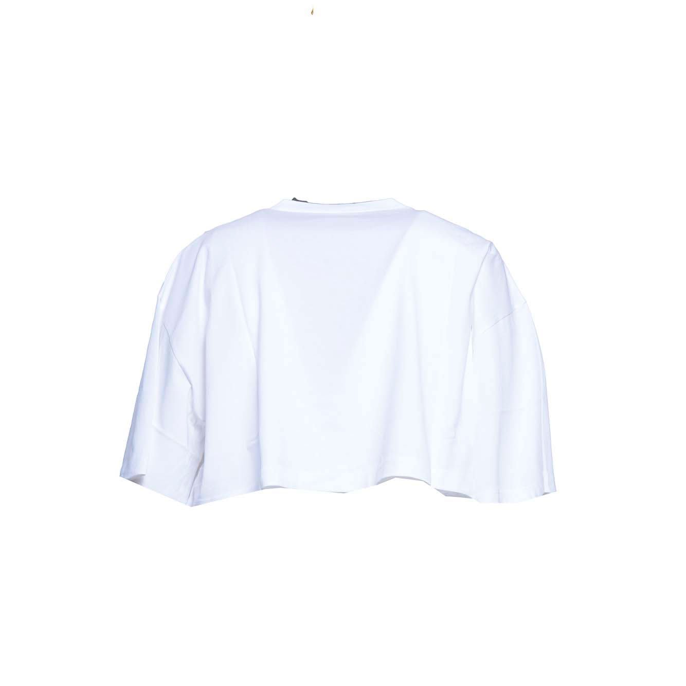 Shop Dsquared2 Cropped Oversize Fit T-shirt In Bianco