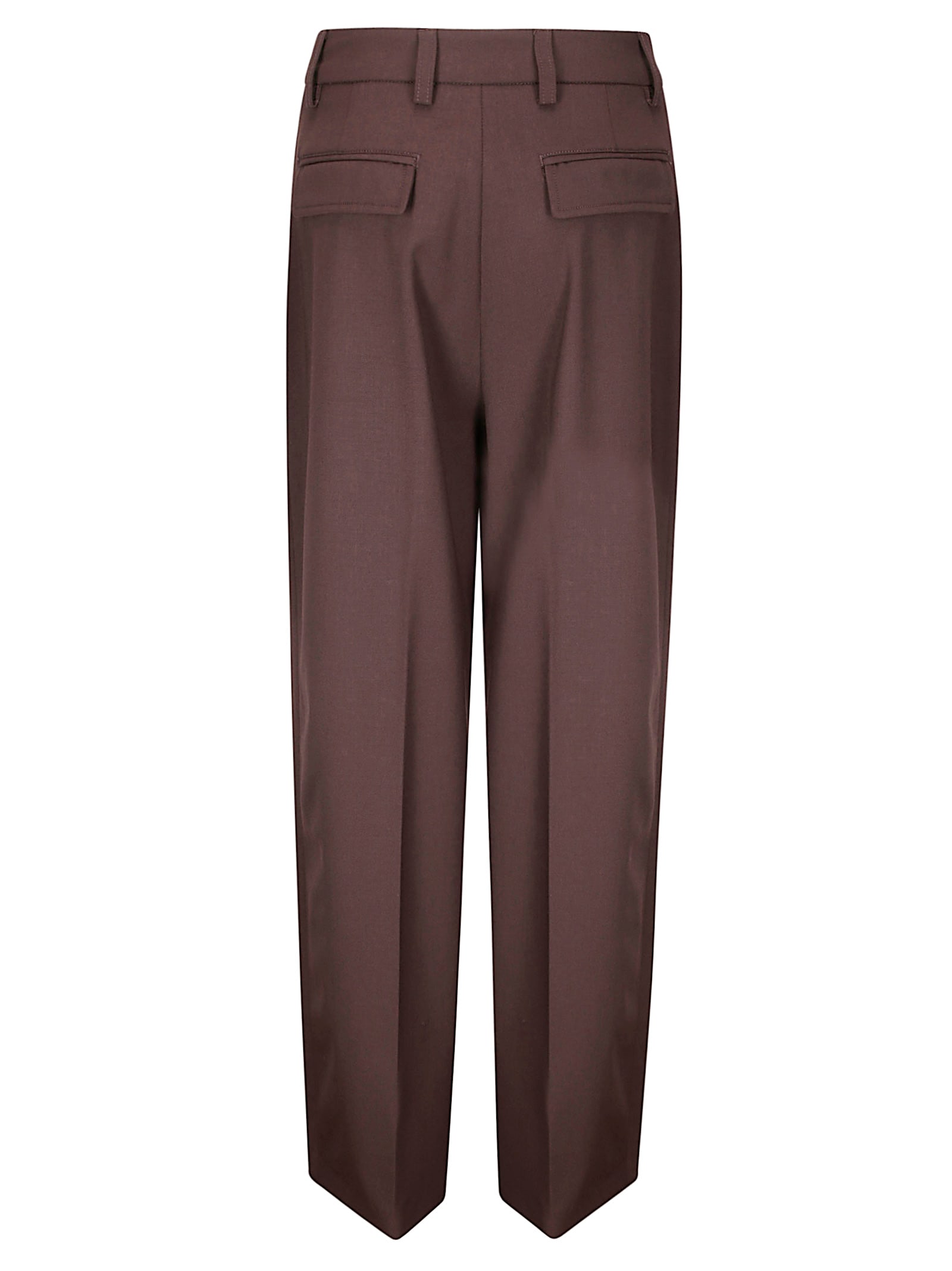 The Latest High-waisted Brown Trousers With Relaxed Fit In Brown