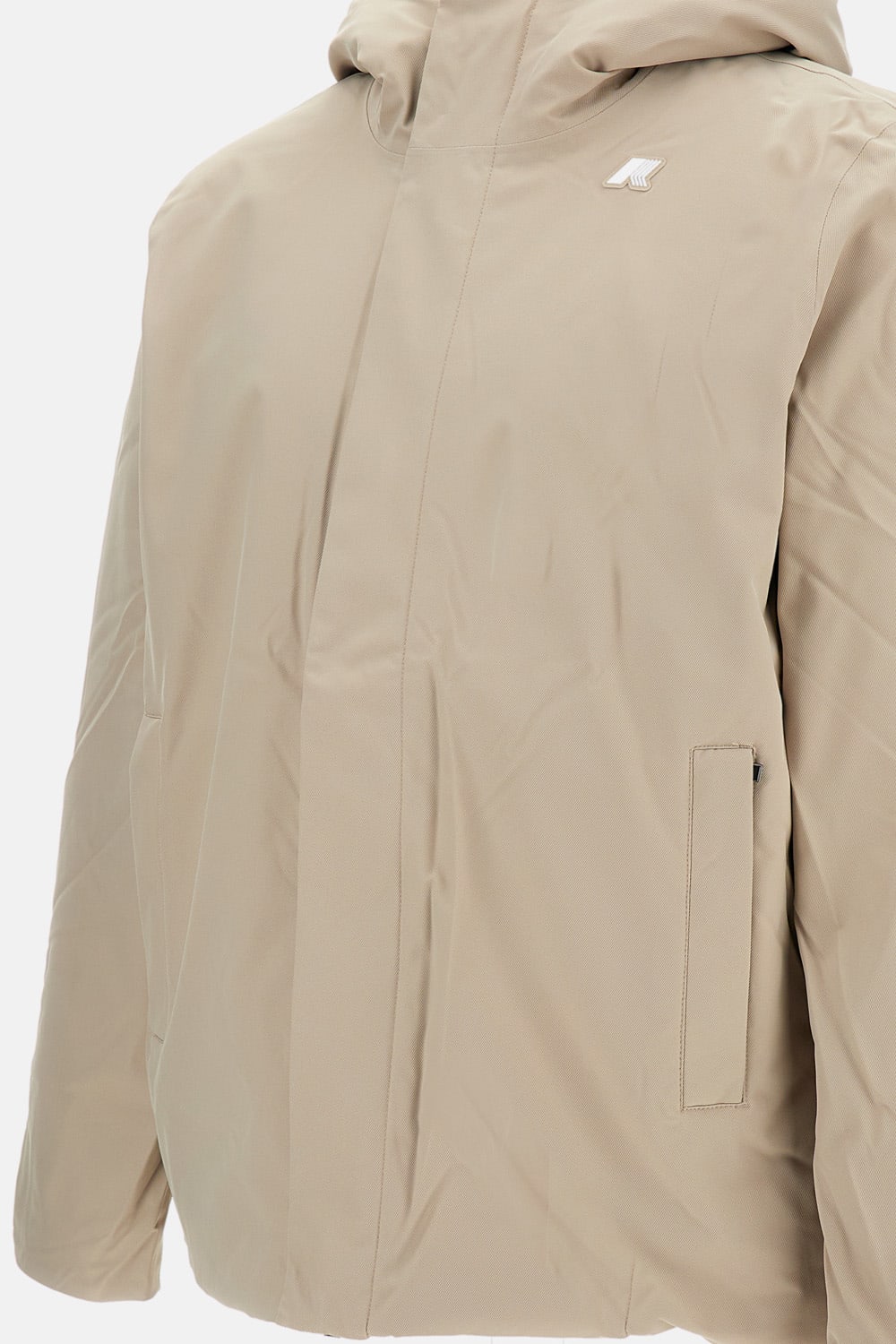 K-way Zip-fastening Padded Jacket In Neutral