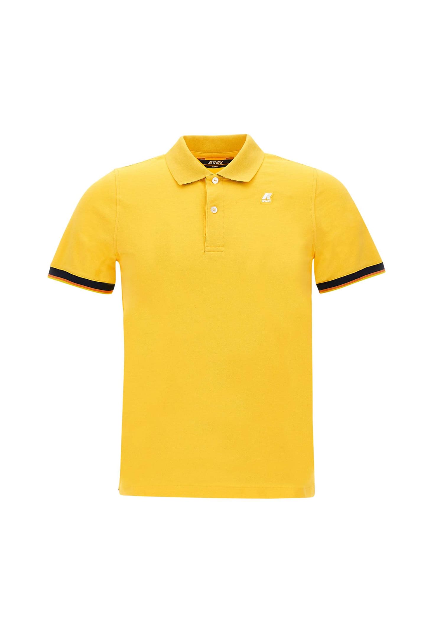K-way Vincent Cotton Polo Shirt In Yellow Sunstruck