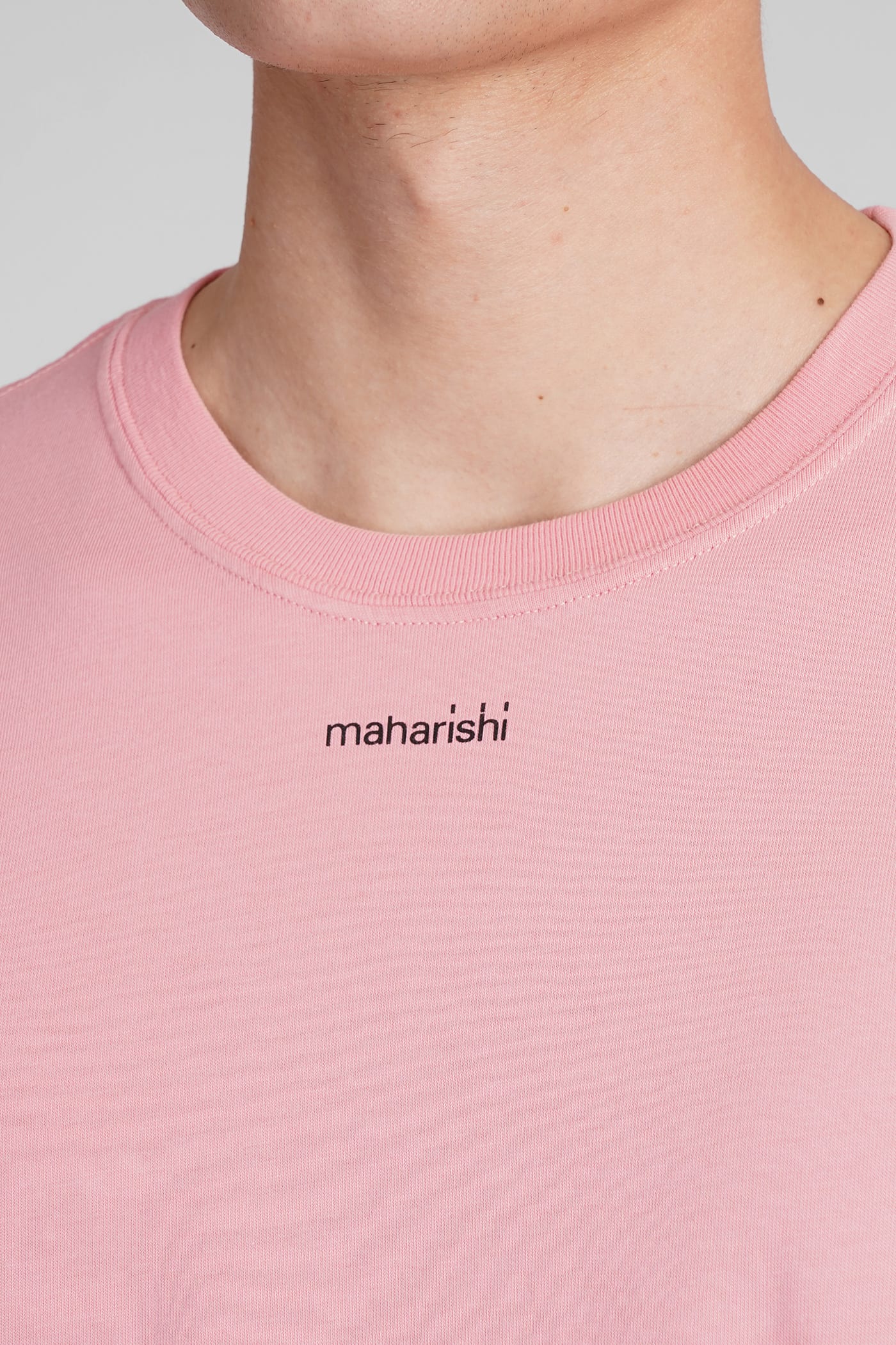 Shop Maharishi T-shirt In Rose-pink Cotton