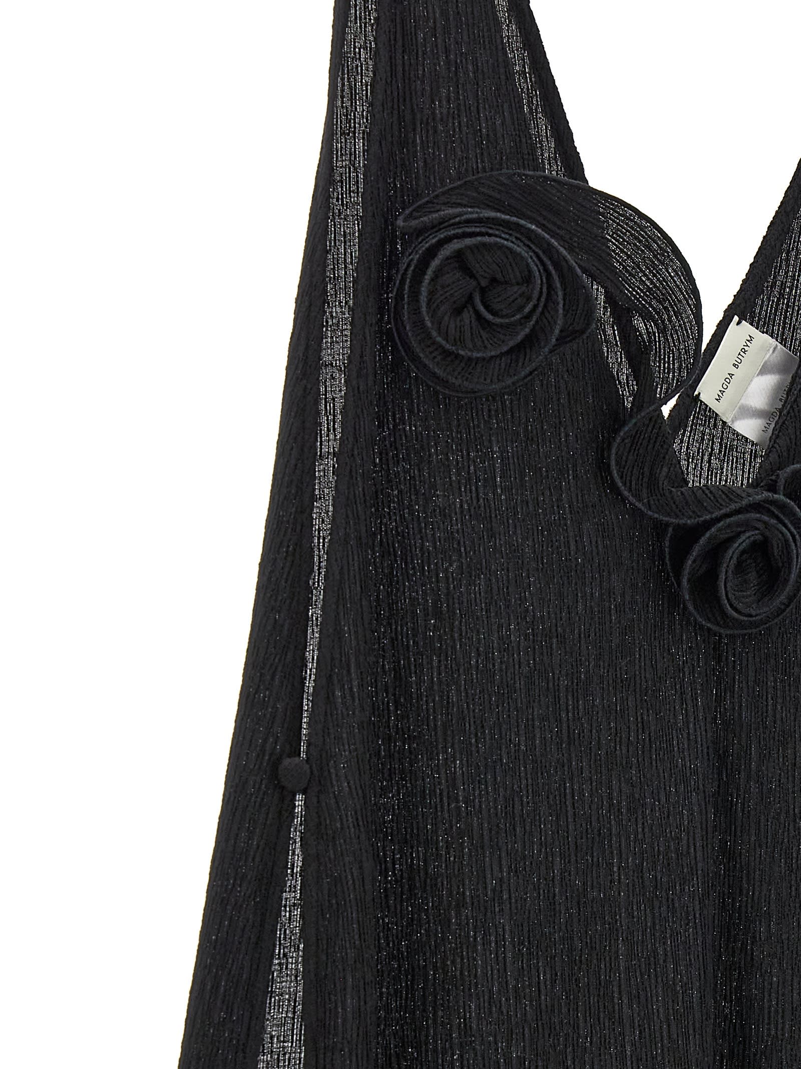 Magda Butrym Black Stretch Lyocell Blend Dress In Black