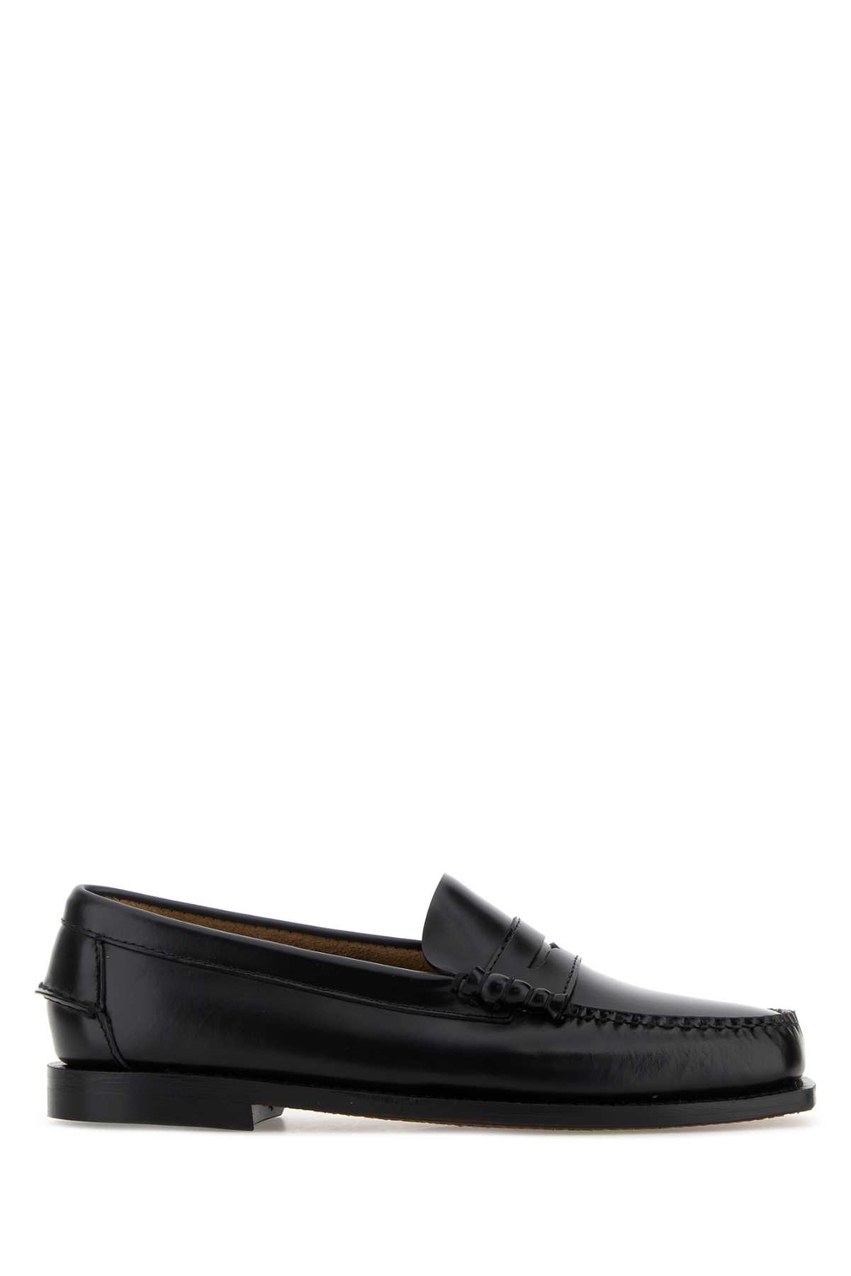 Sebago Black Leather Madison Loafers In Black