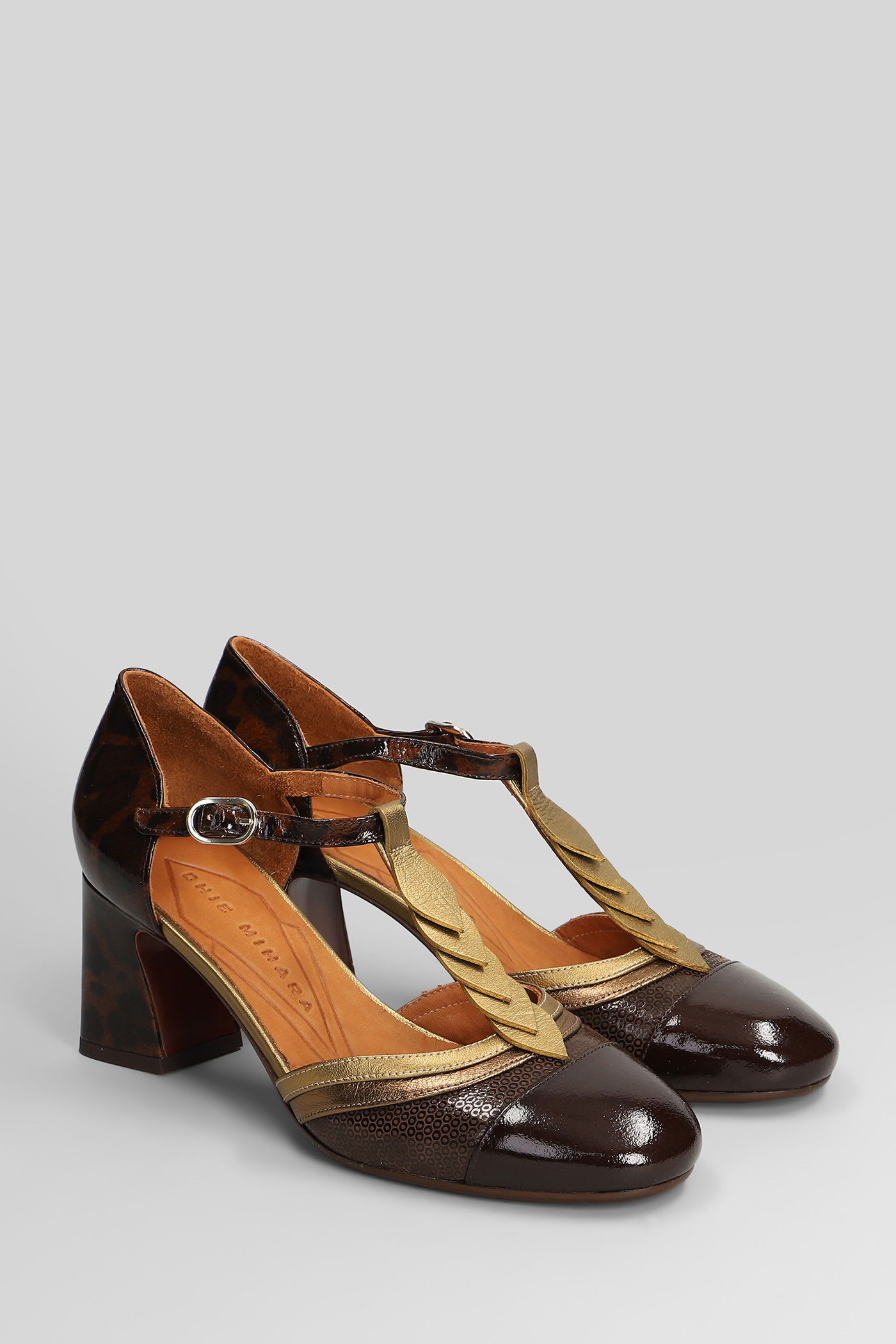 Chie Mihara Leopard-print T-bar Pumps In Brown