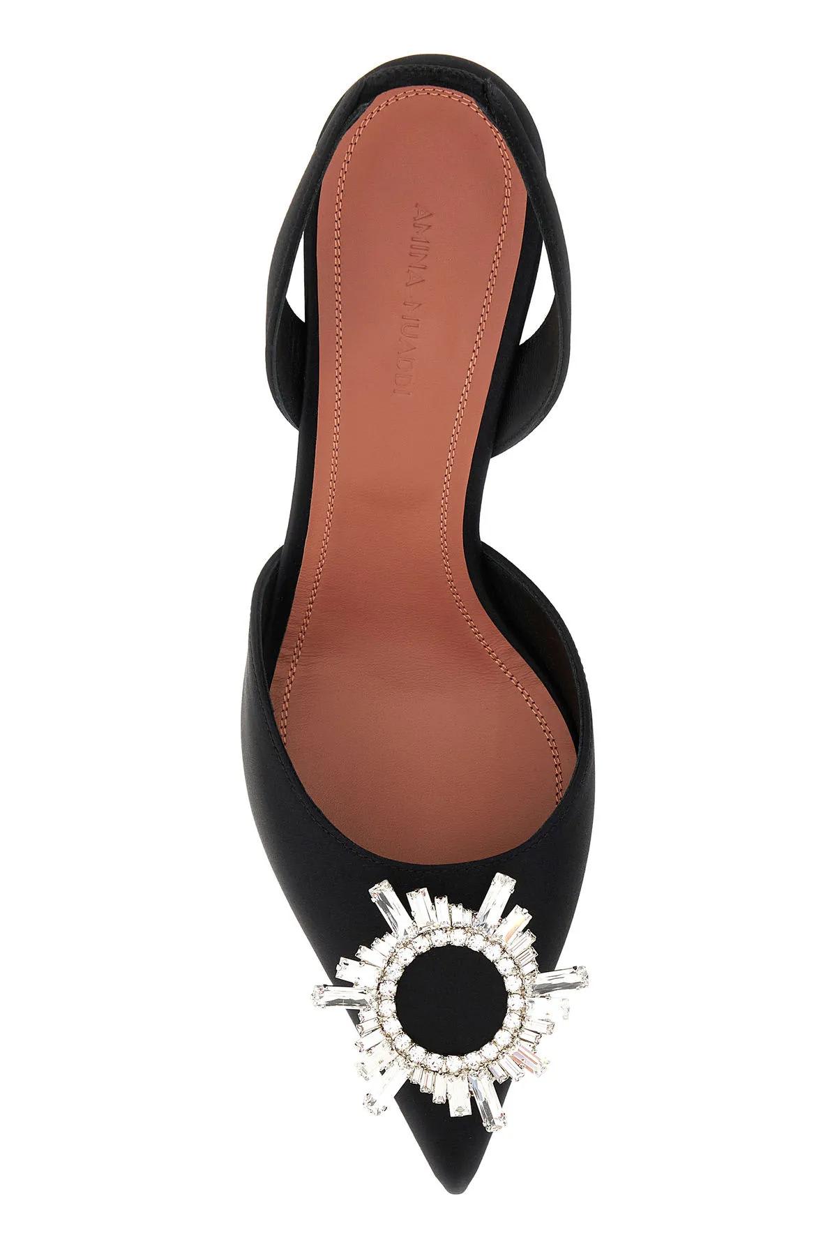 Amina Muaddi Women Begum Satin Slingback Pumps In Black