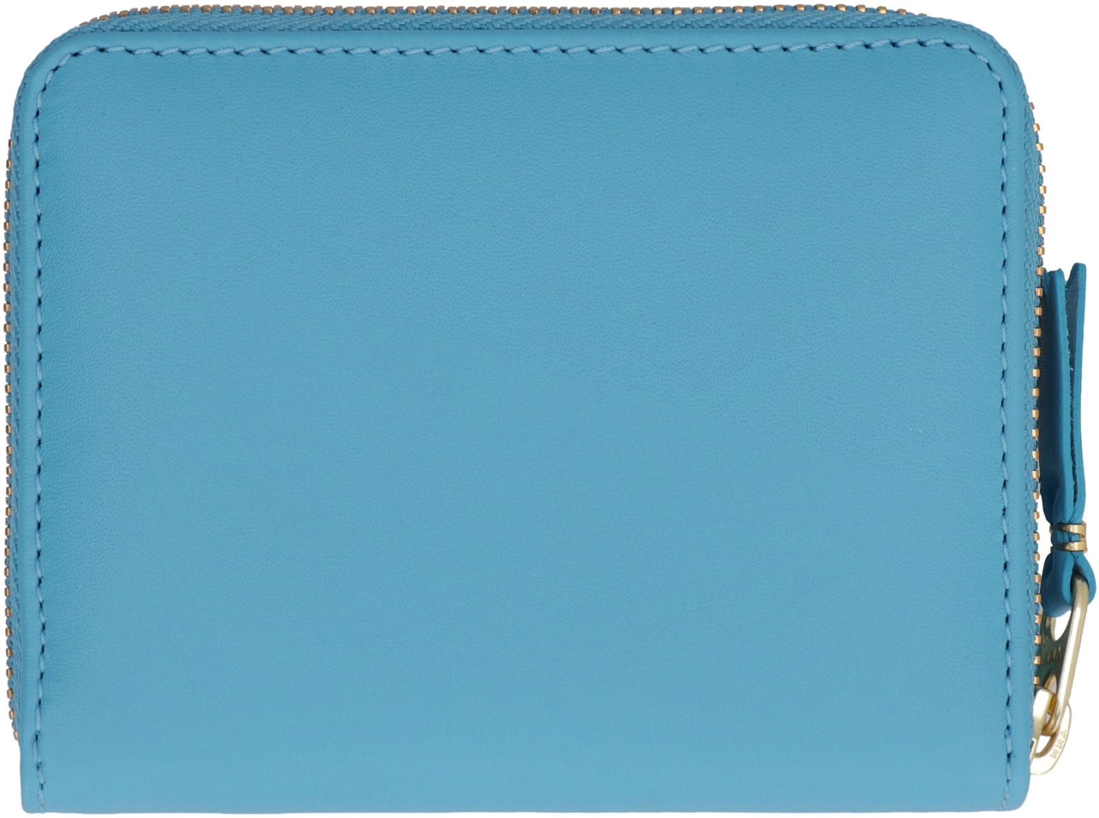 Shop Comme Des Garçons Leather Zip Around Wallet In Light Blue