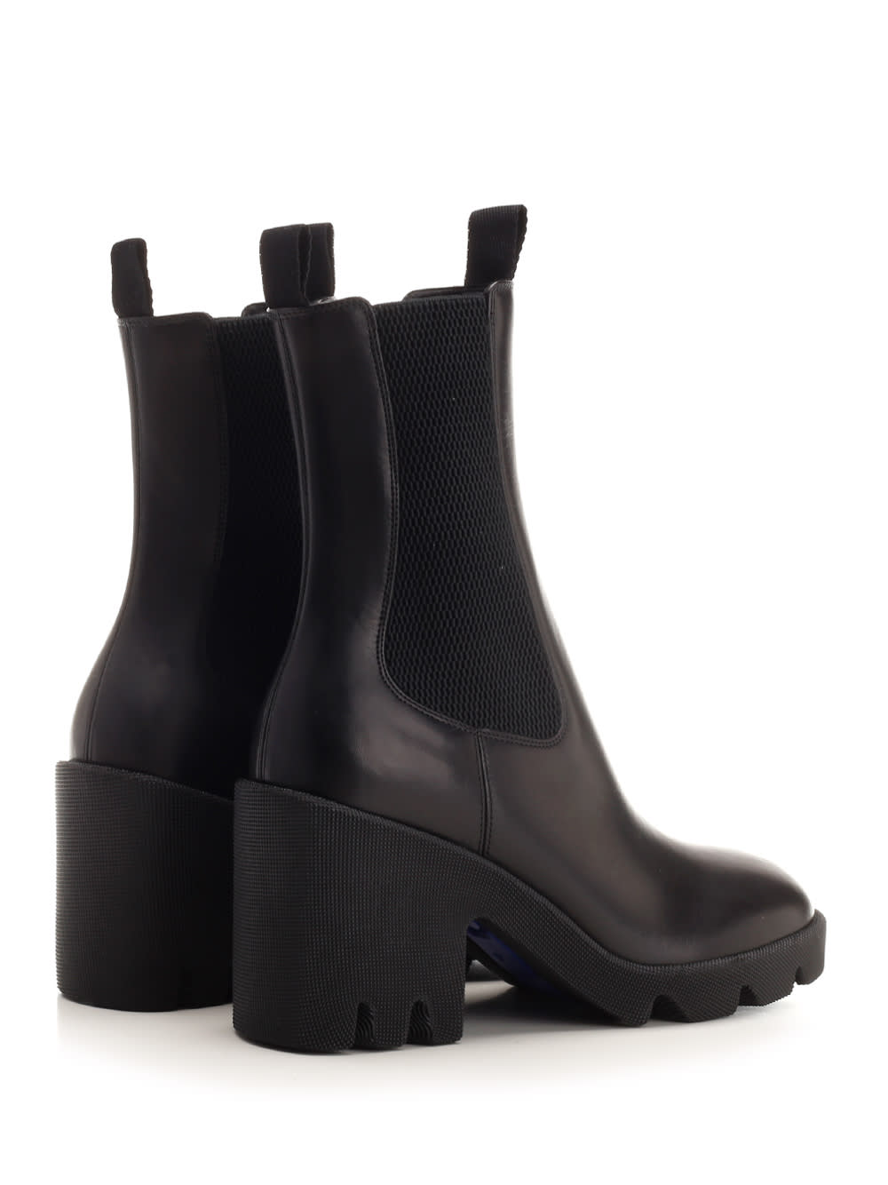 Burberry Leather Stride Ankle Boots 85 In Black