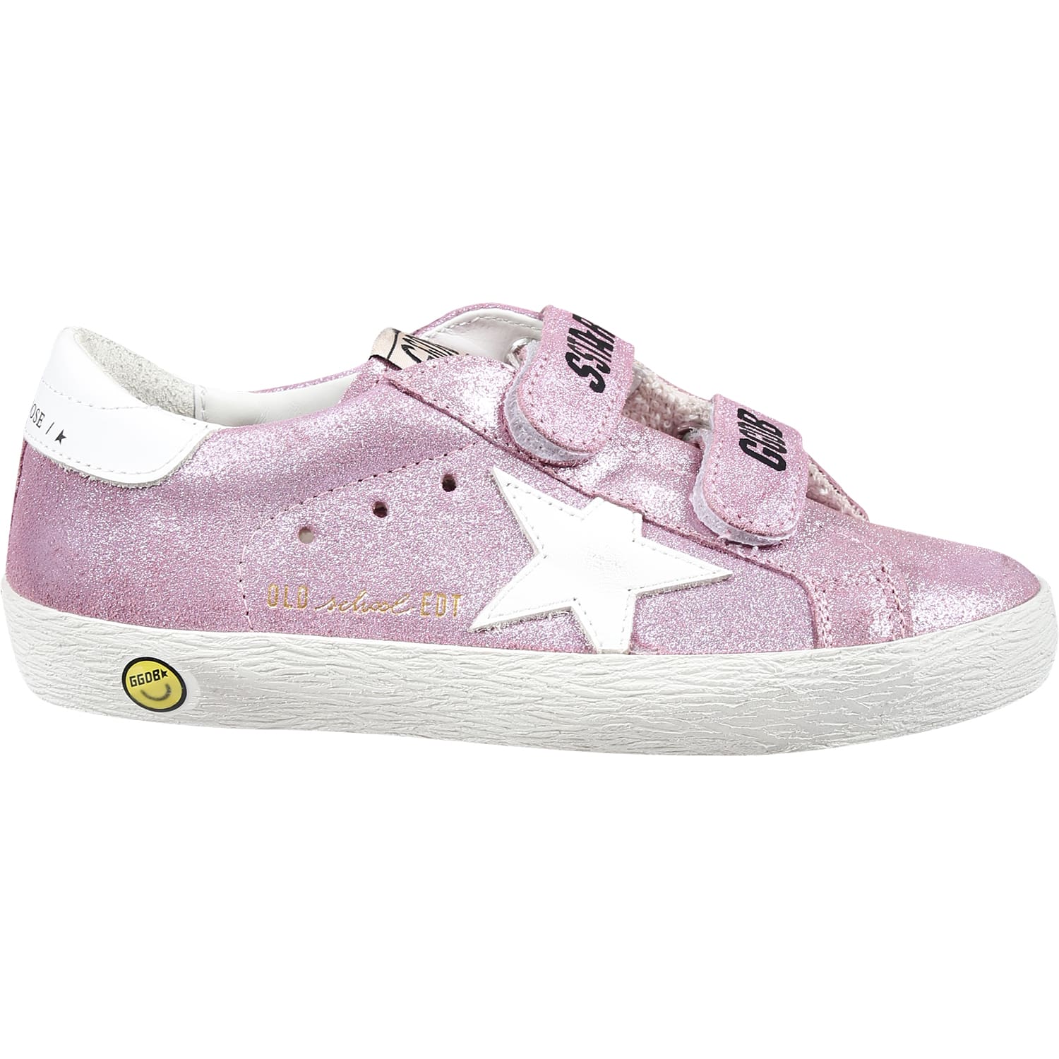 Golden Goose Kids' Purple Old School Sneakers For Girl With Star In Pink