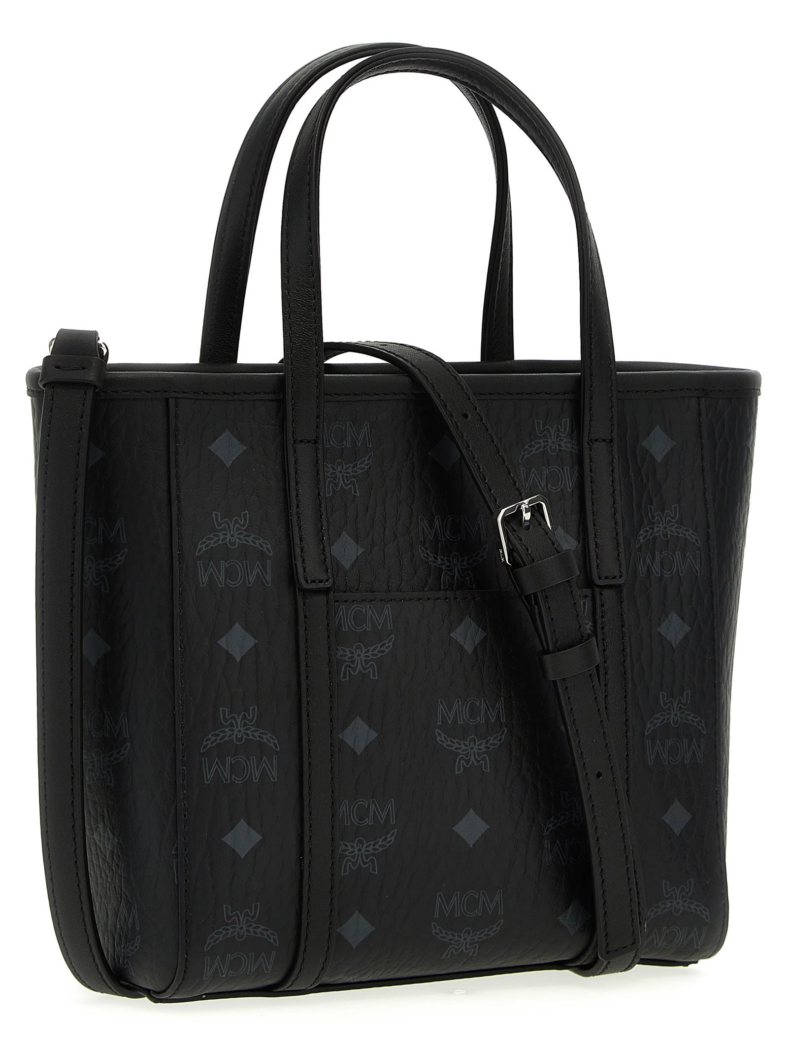 Shop Mcm M-veritas Mini Shopping Bag In Black