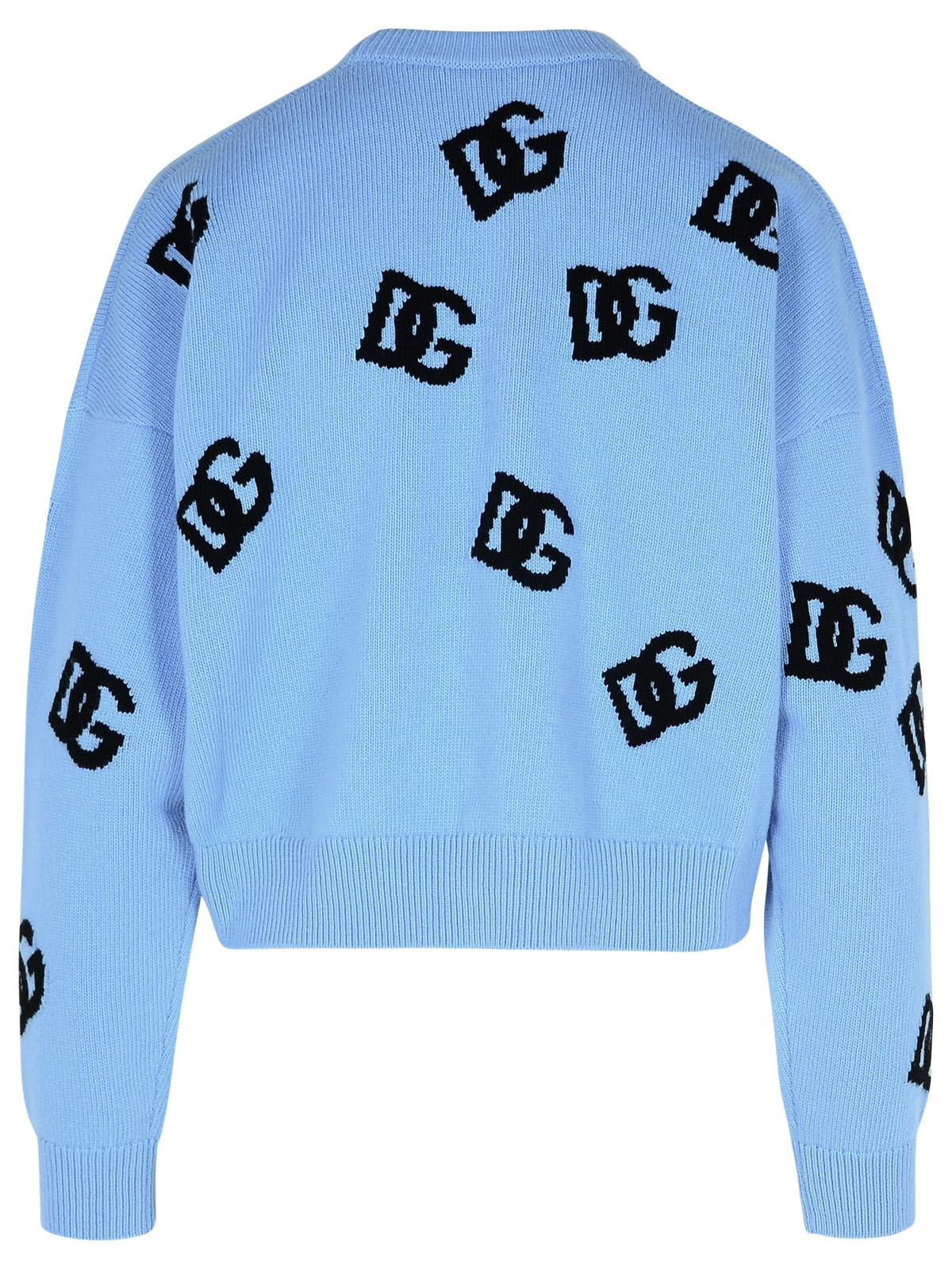 Shop Dolce & Gabbana Light Blue Virgin Wool Sweater