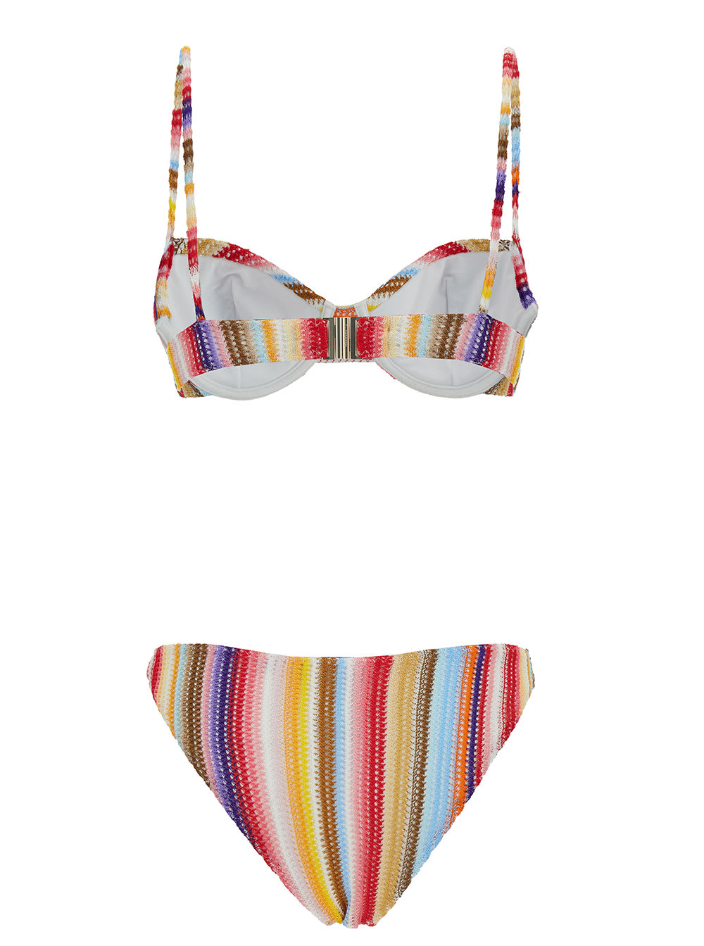 Shop Missoni Multicolor Bikini With Stripe Motif In Viscose Woman