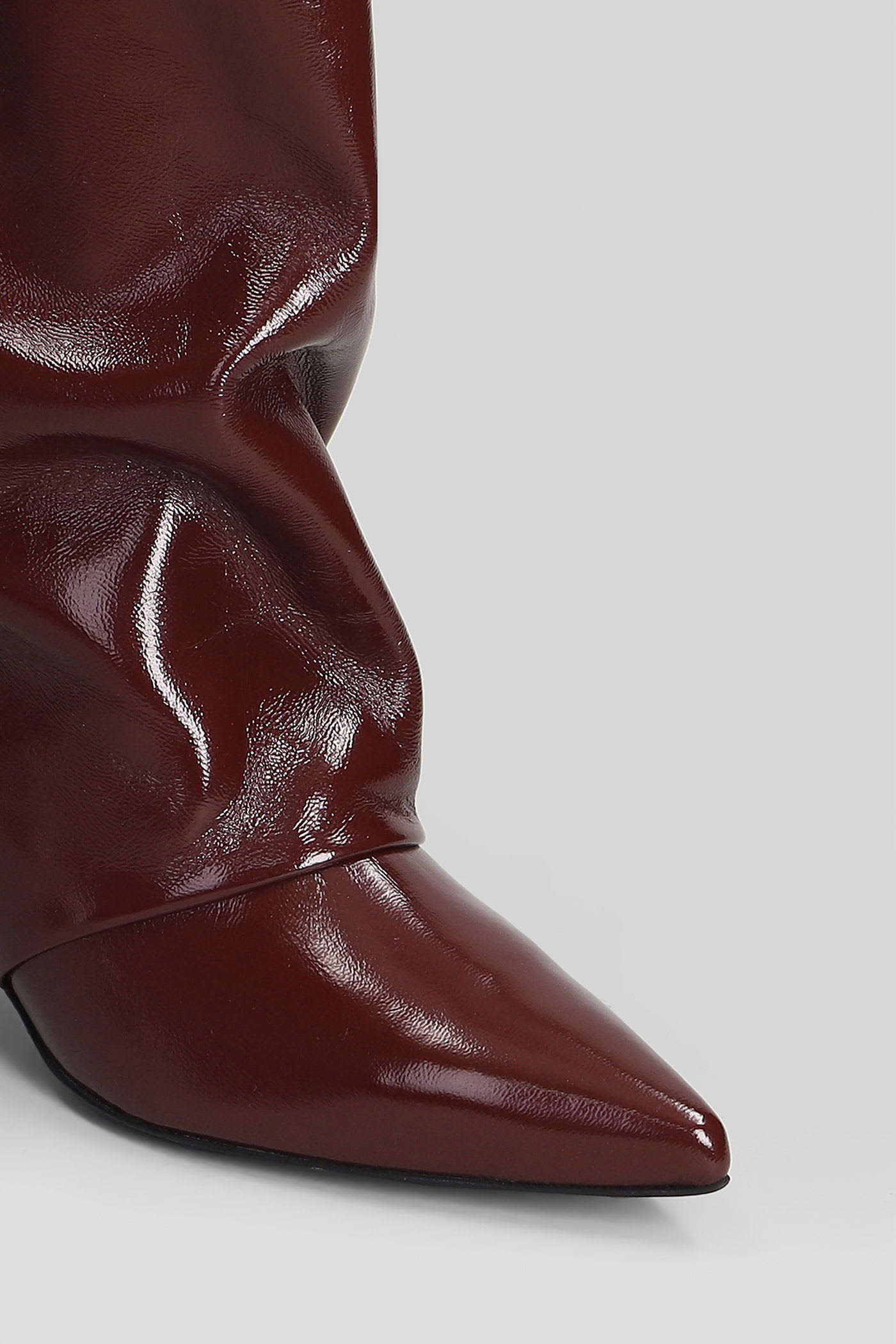 Alchimia High Heels Boots In Bordeaux Leather In Burgundy