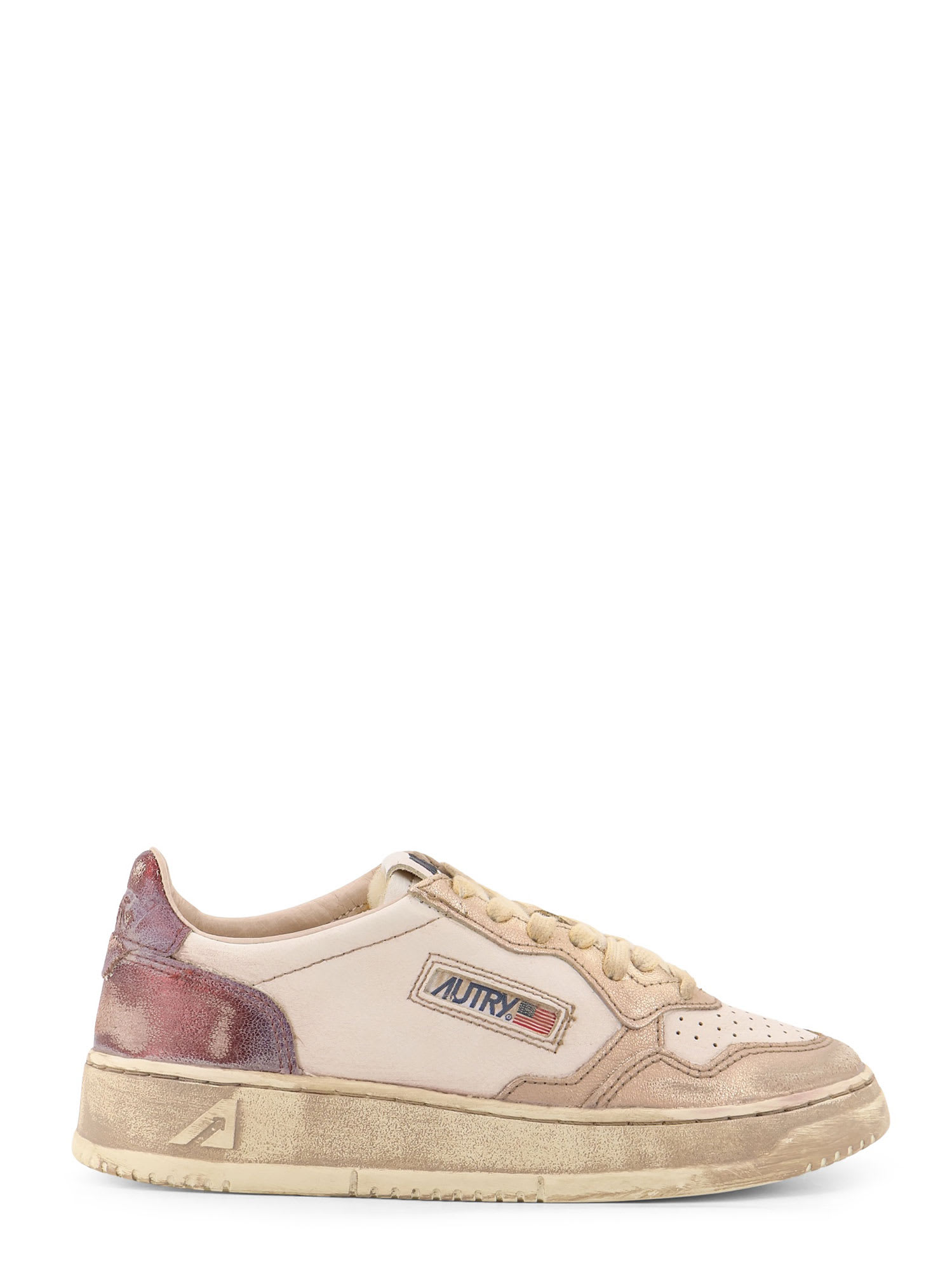 Autry Super Vintage Low-top Leather Sneakers In Neutral