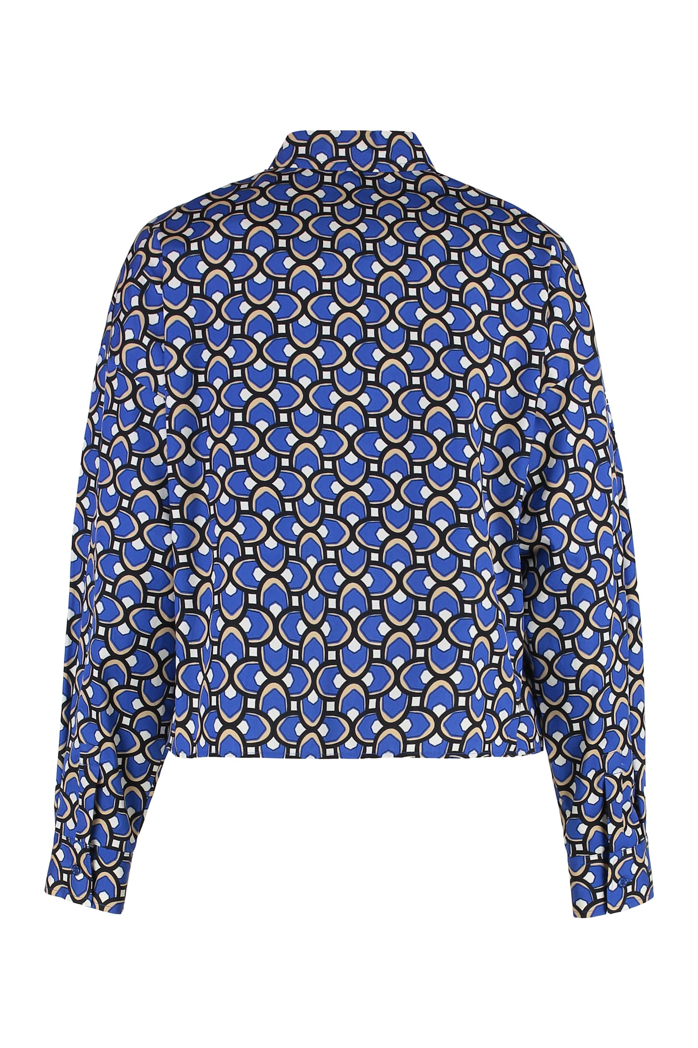 Weekend Max Mara Cotton Long-sleeved Shirt In Blue