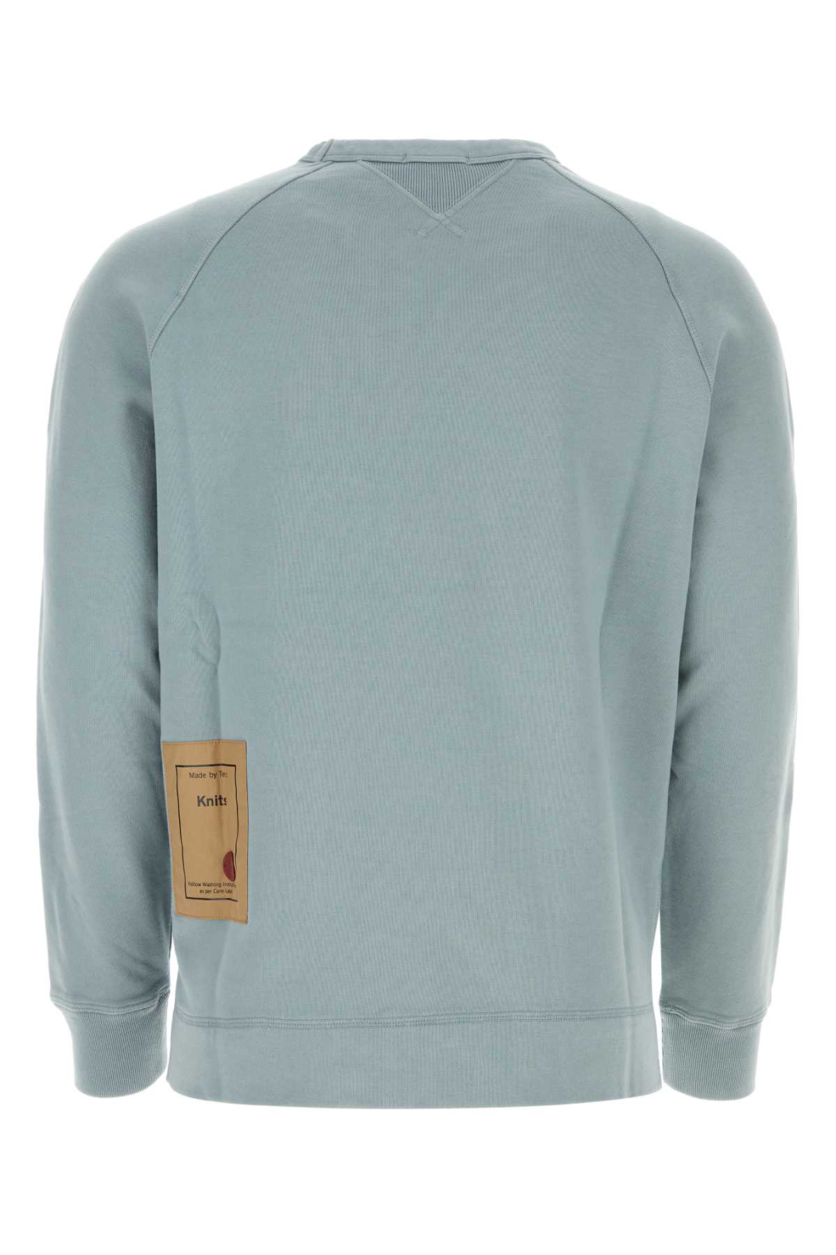 Ten C Powder Blue Cotton Sweatshirt In Grey