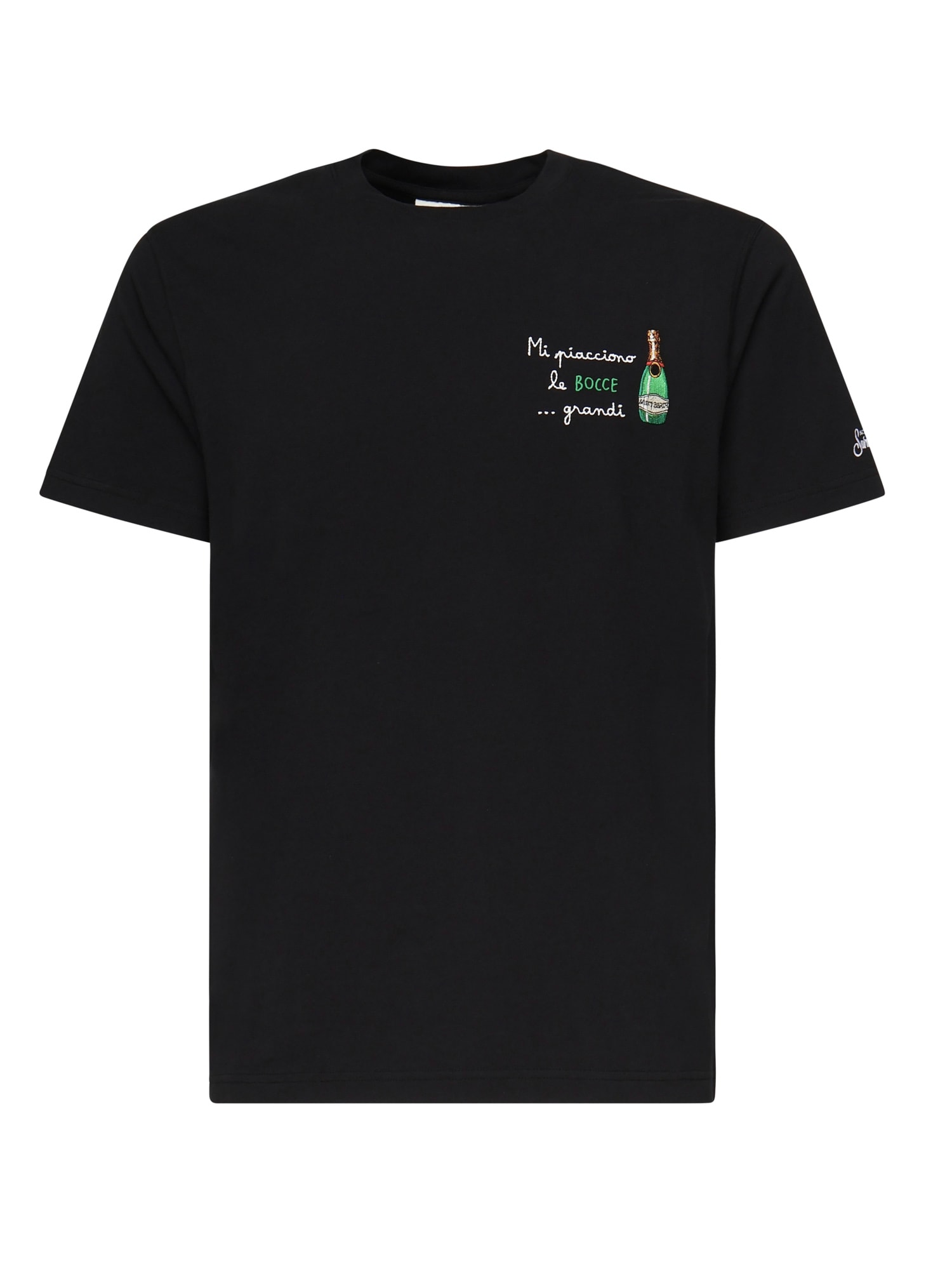 Mc2 Saint Barth Portofino T-shirt With Embroidery In Black