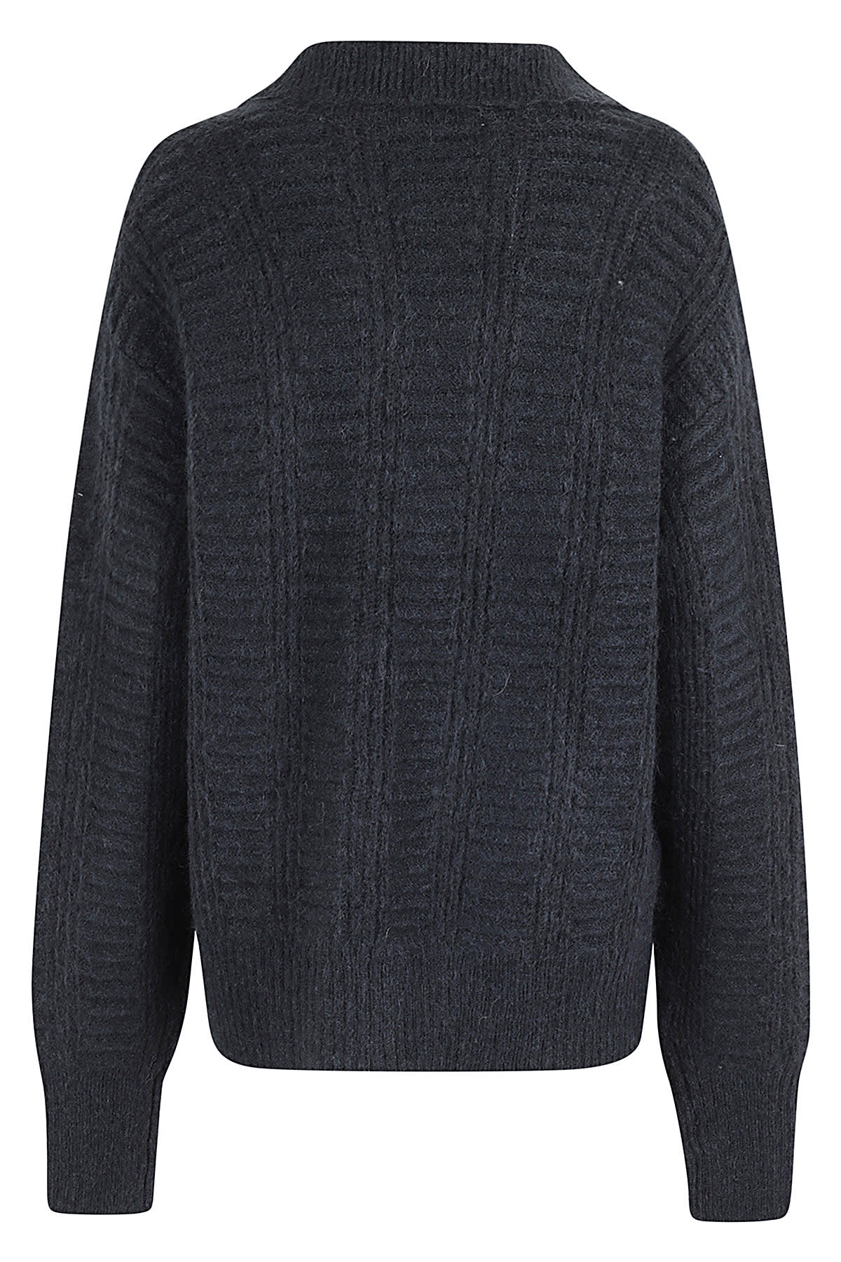 Shop Remain Birger Christensen Knitted Polo Sweater In Vulcan