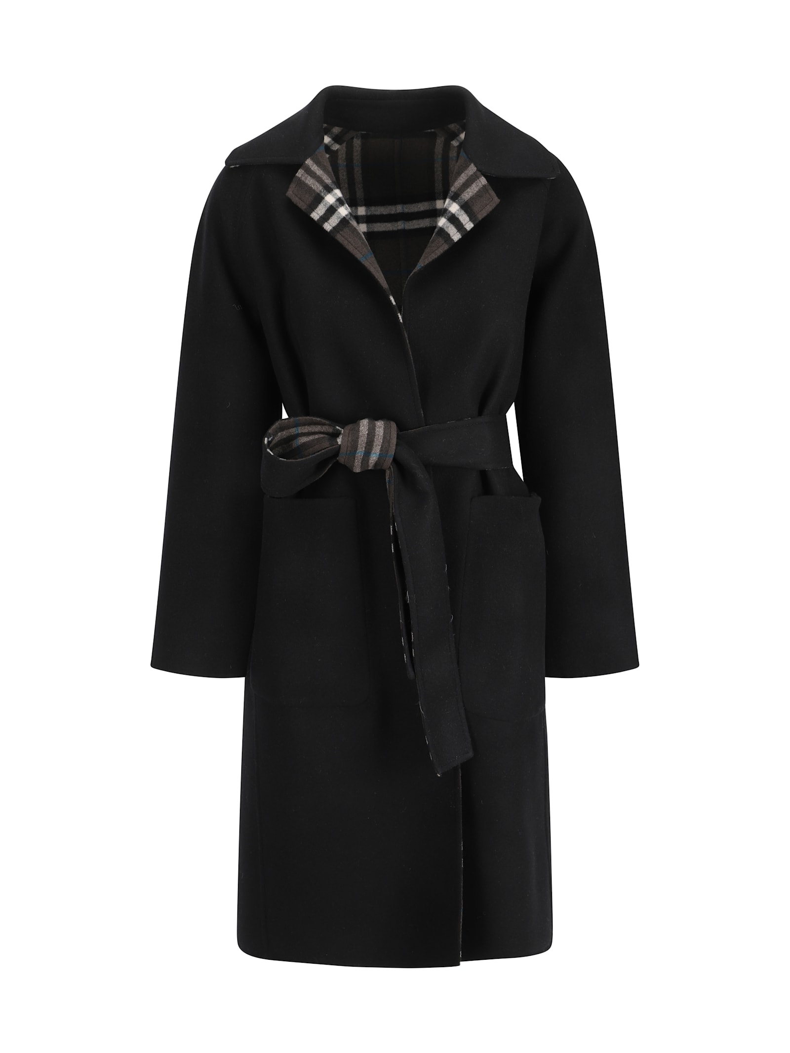 Shop Burberry Coat In Black