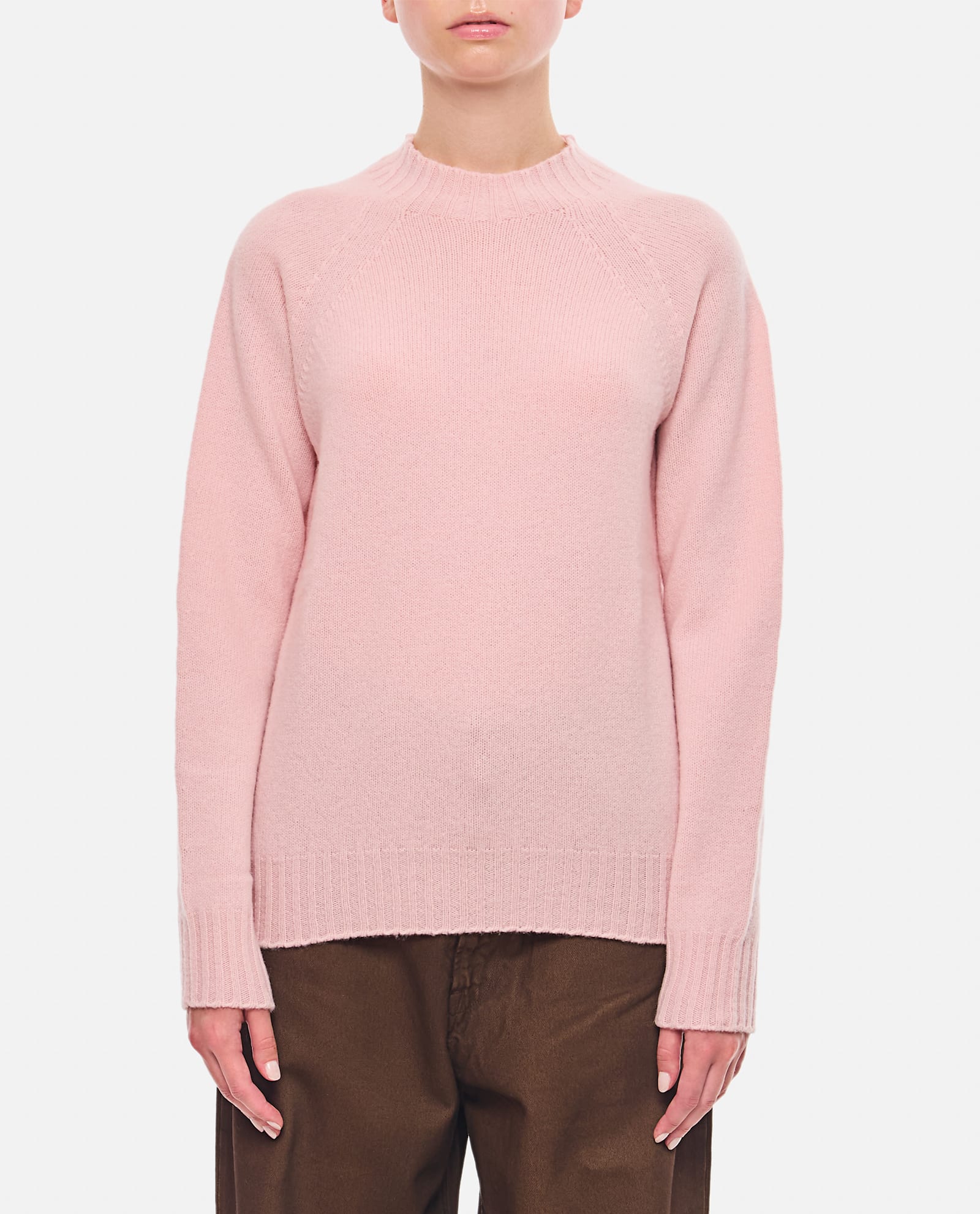 Shop Drumohr Long Sleeves Crewneck Sweater In Pink