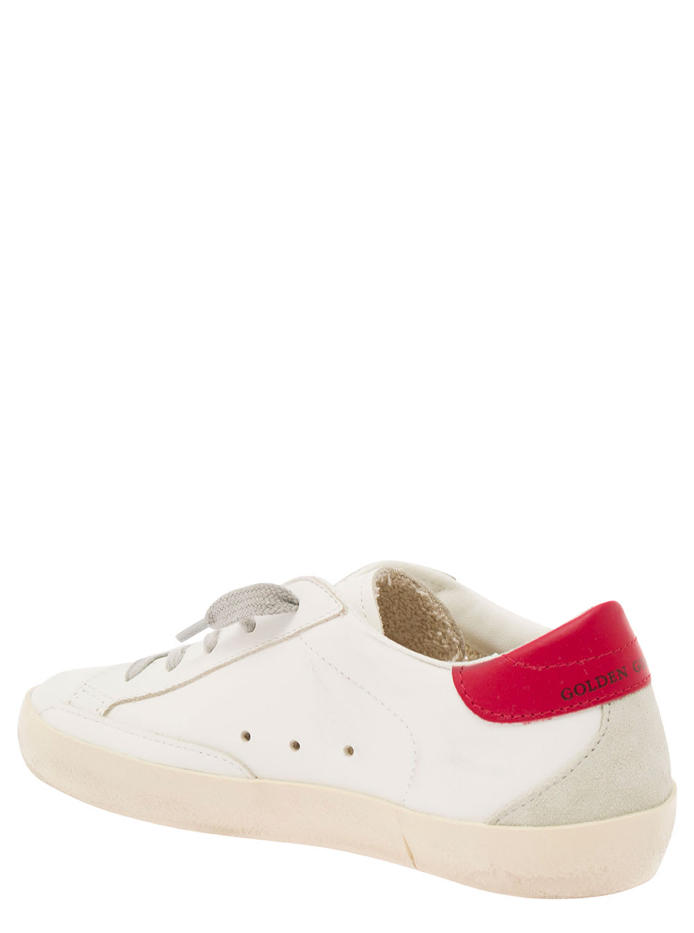 Shop Golden Goose Superstar White Low Top Sneakers With Star Patch In Leather Boy